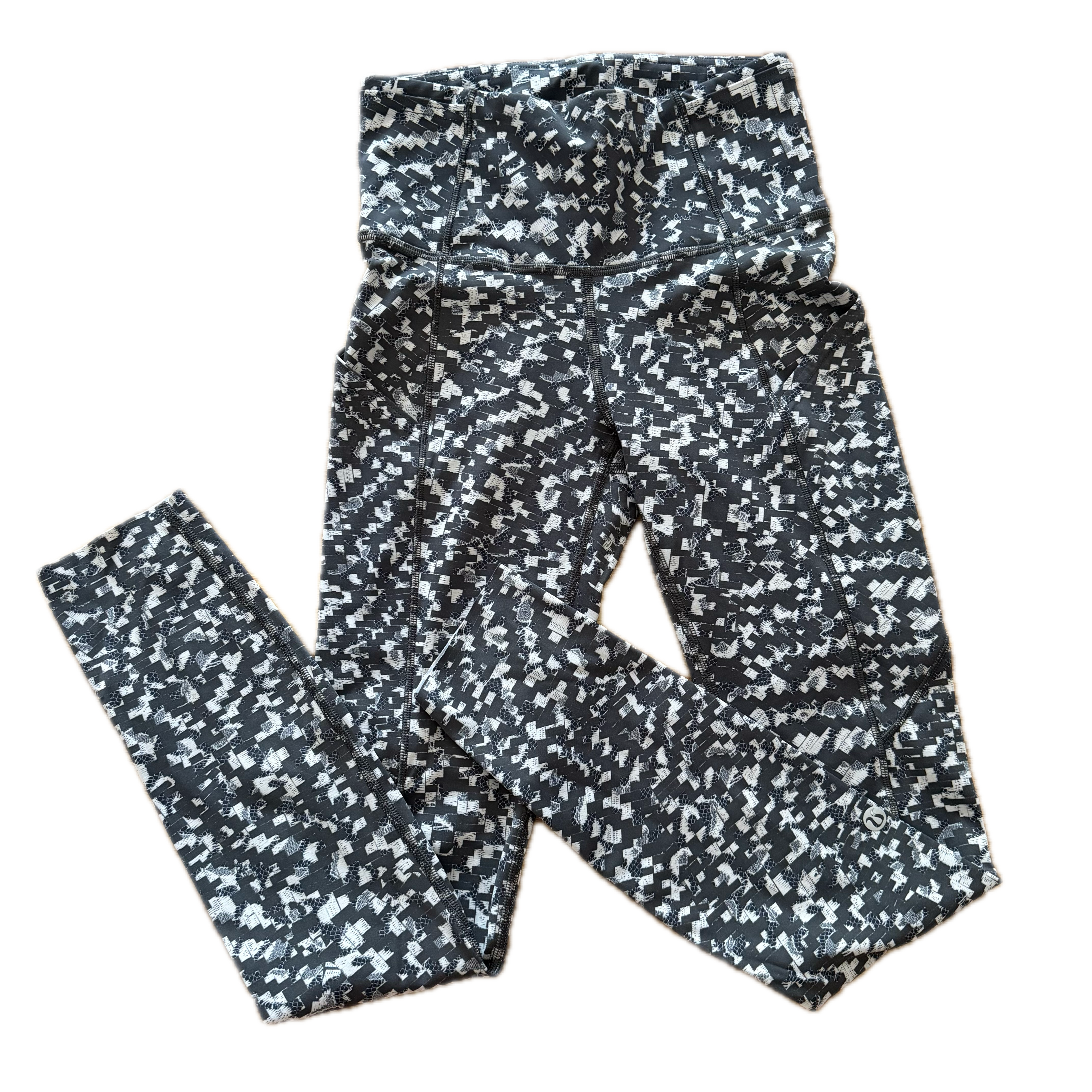Legging Lululemon talla 2 print negro/blanco tela Luxtreme™