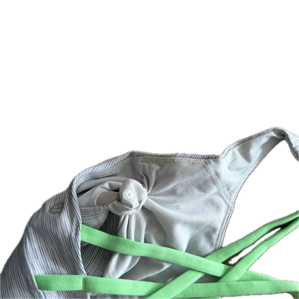 Top talla 4 rayitas grises con tirantes verdes