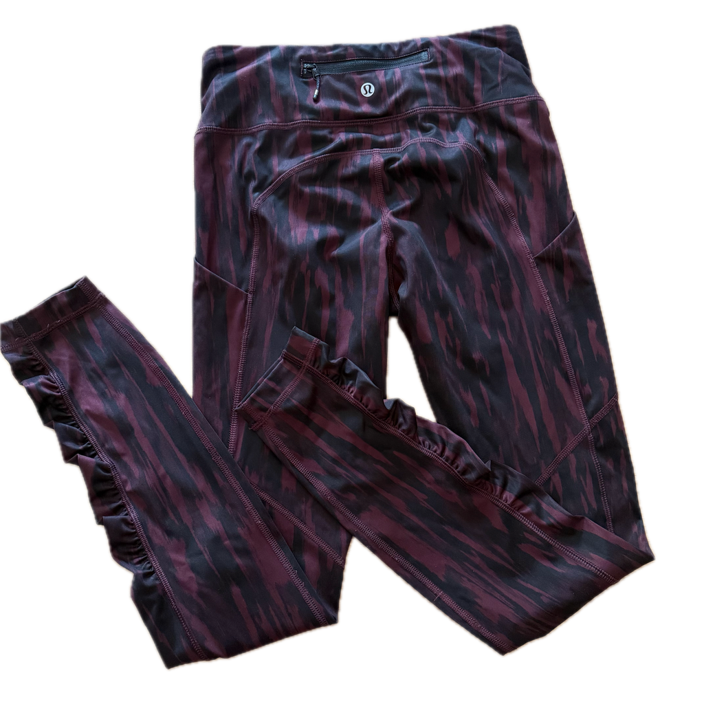 Legging talla 4 estampado vino y negro