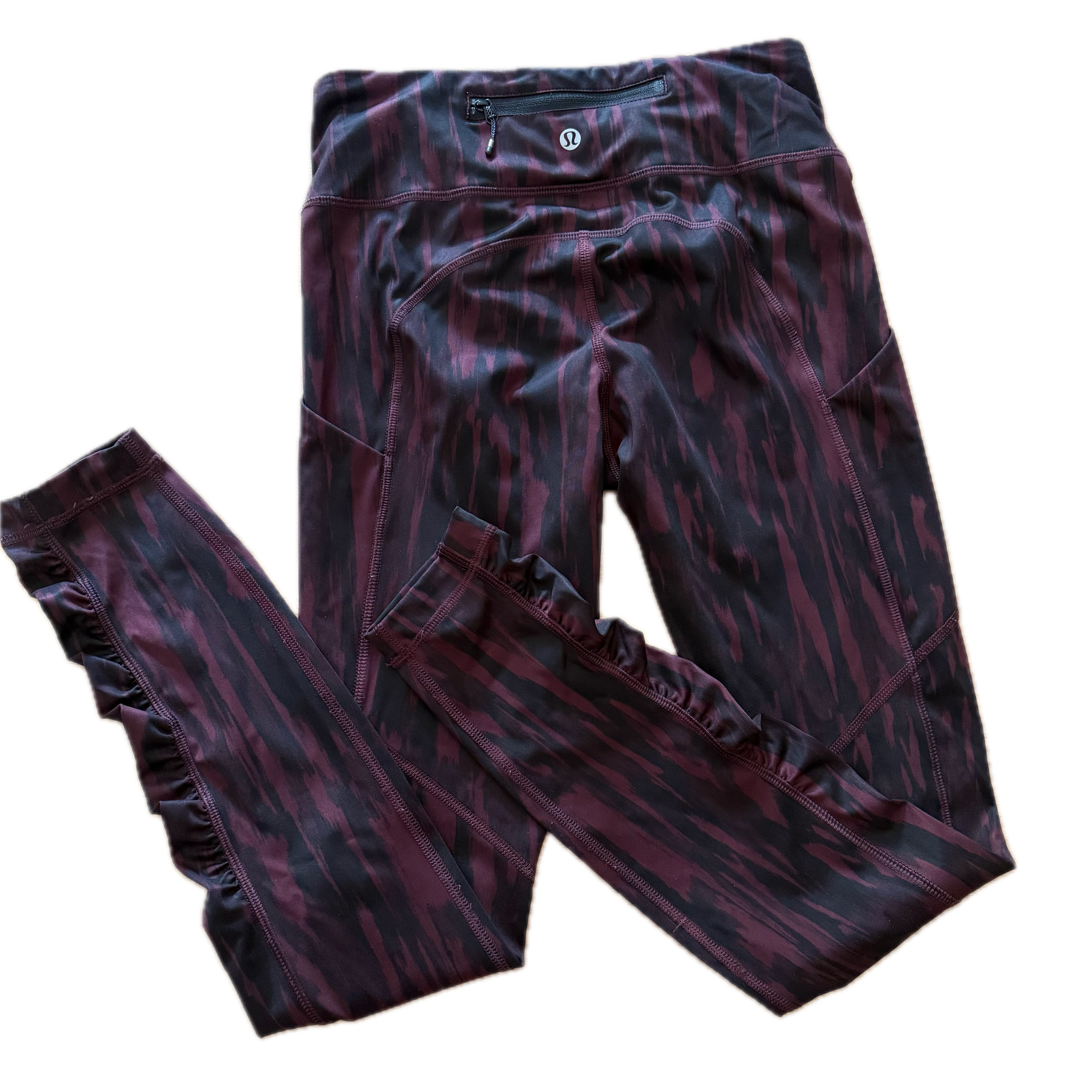 Legging talla 4 estampado vino y negro