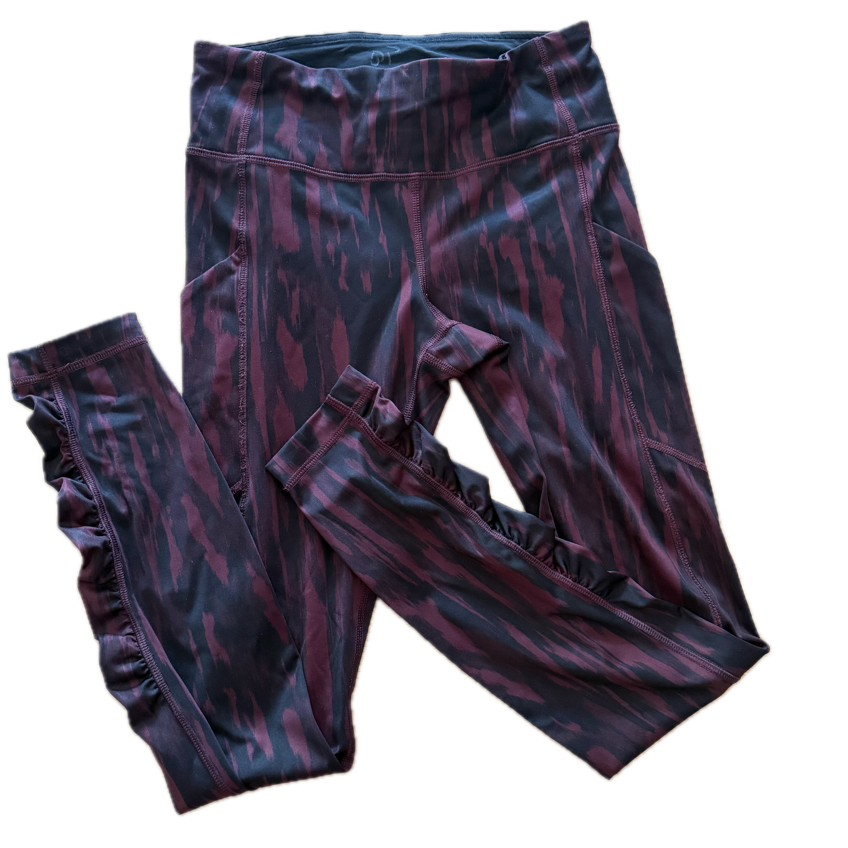 Legging talla 4 estampado vino y negro