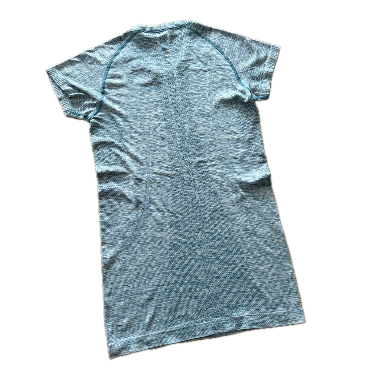 Playera racer back talla 6 azul jaspeada
