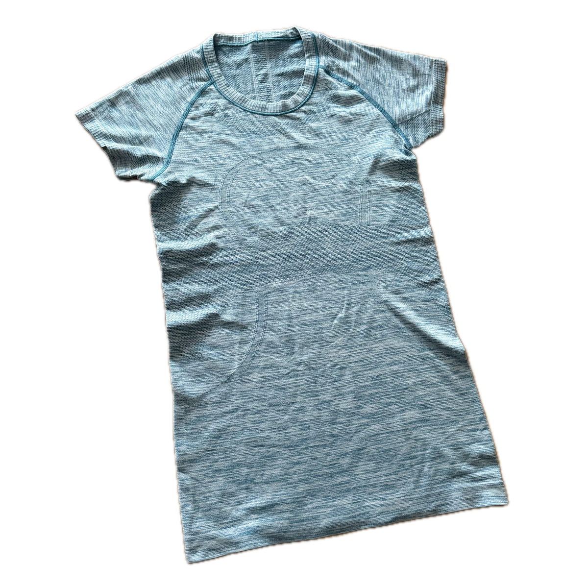 Playera racer back talla 6 azul jaspeada