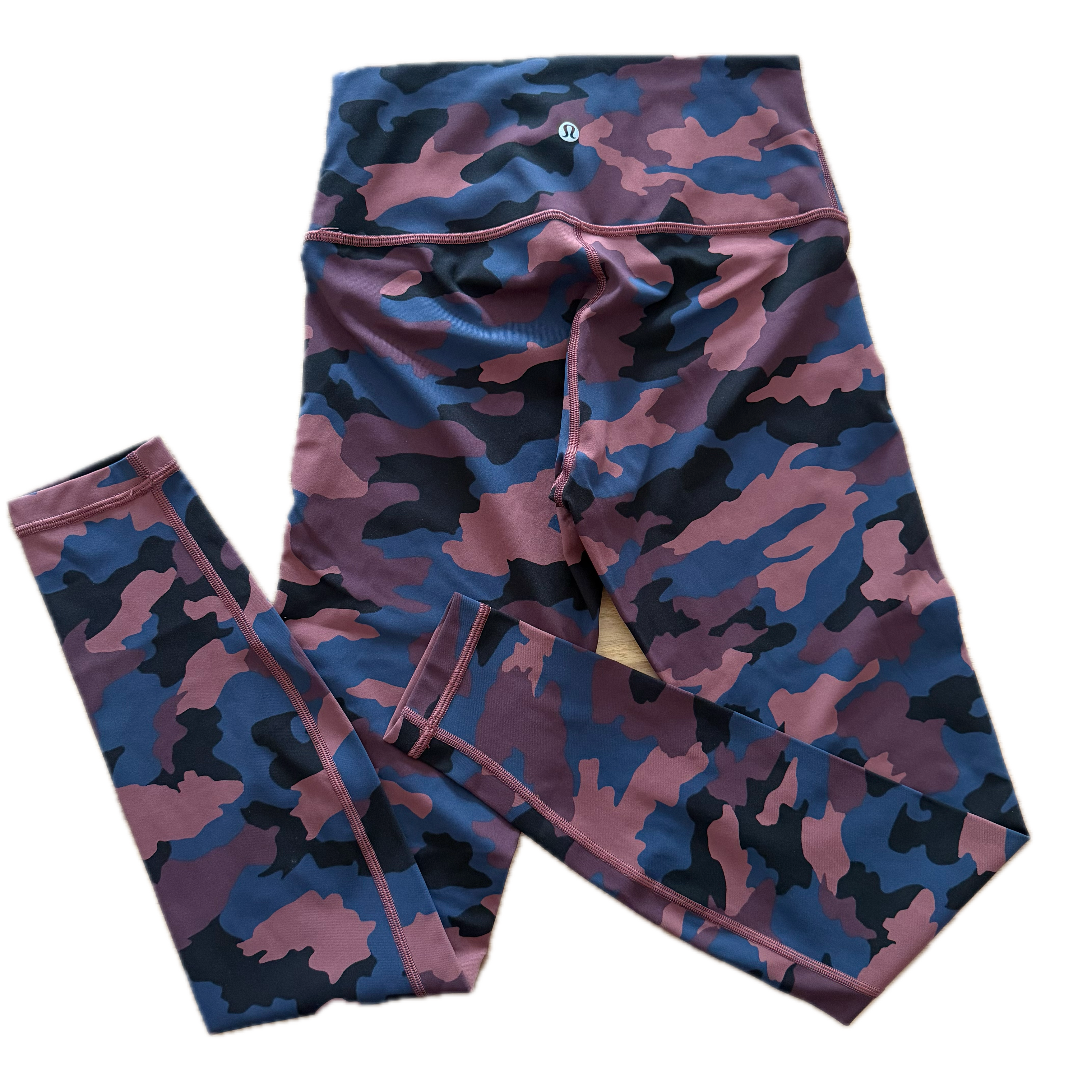 Legging 90 cm Lululemon talla 6 camo rosas/azul tela Luxtreme™