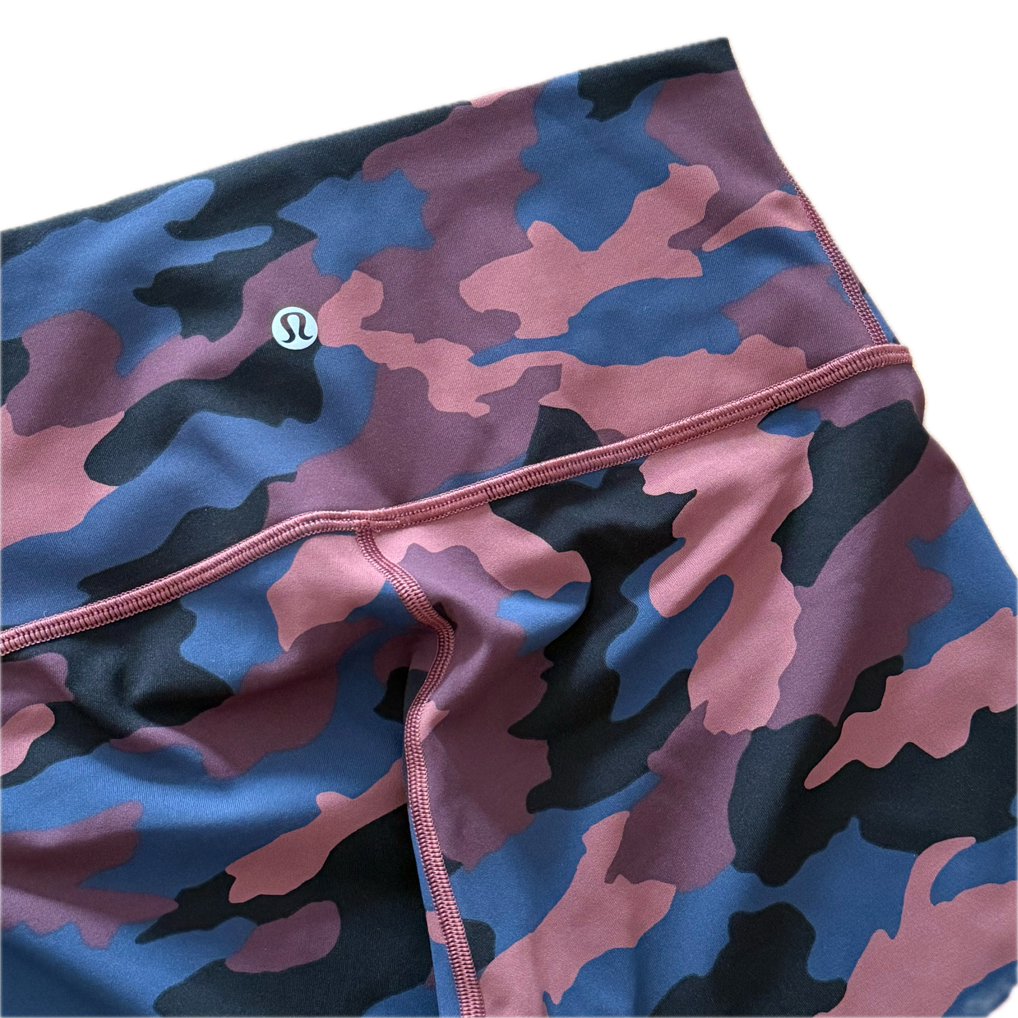Legging 90 cm Lululemon talla 6 camo rosas/azul tela Luxtreme™