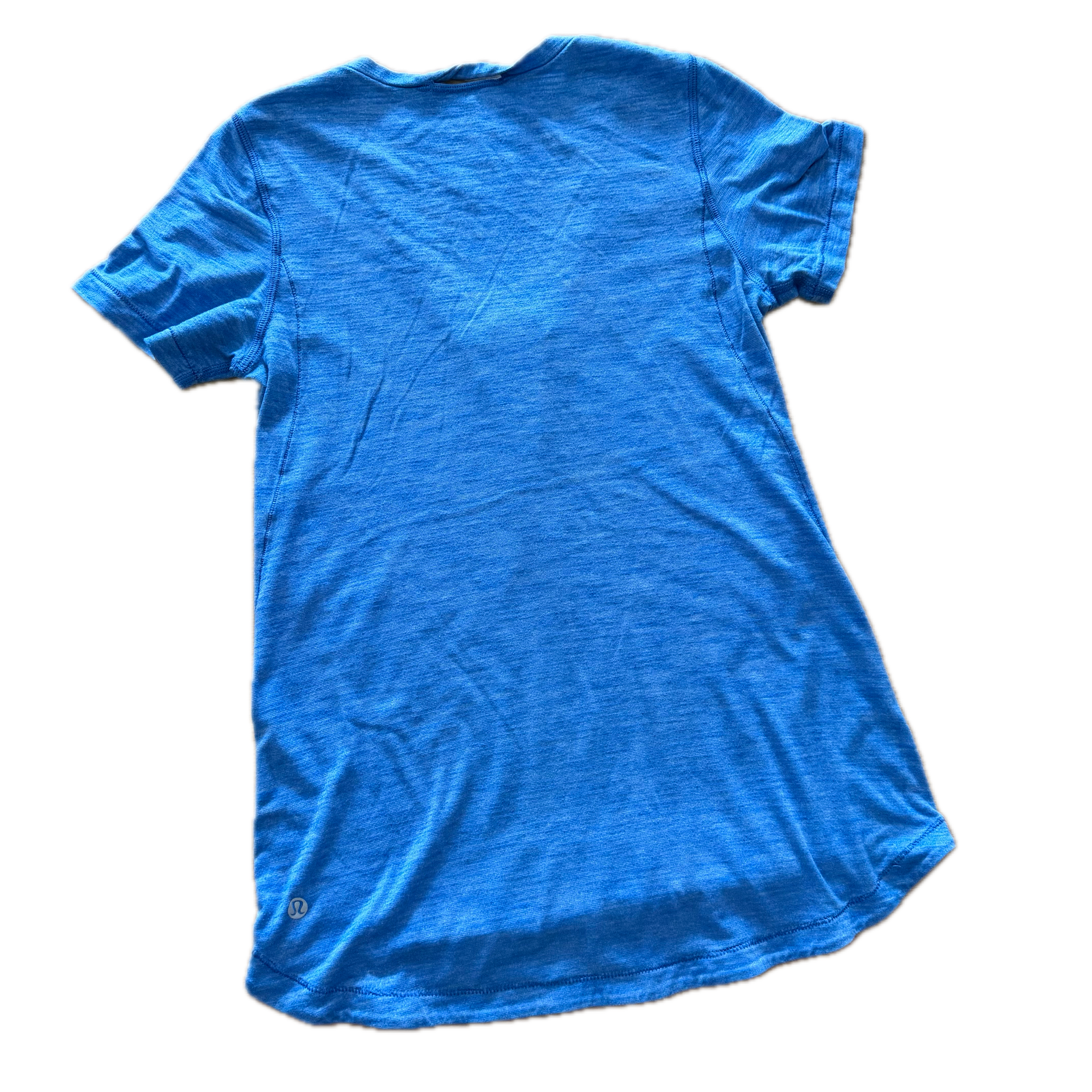 Playera talla 6-8 azul jaspeada