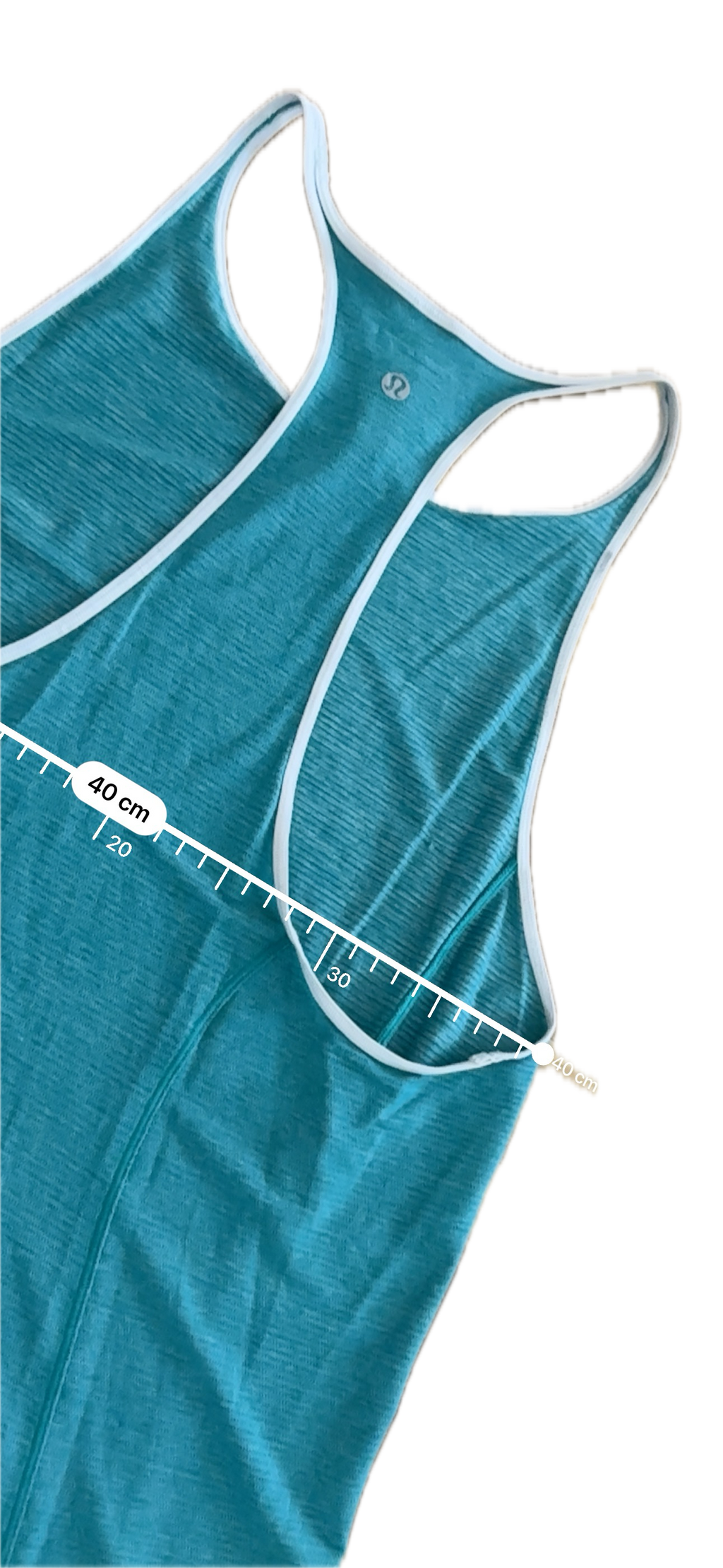 Tank Lululemon M azul linea blanca