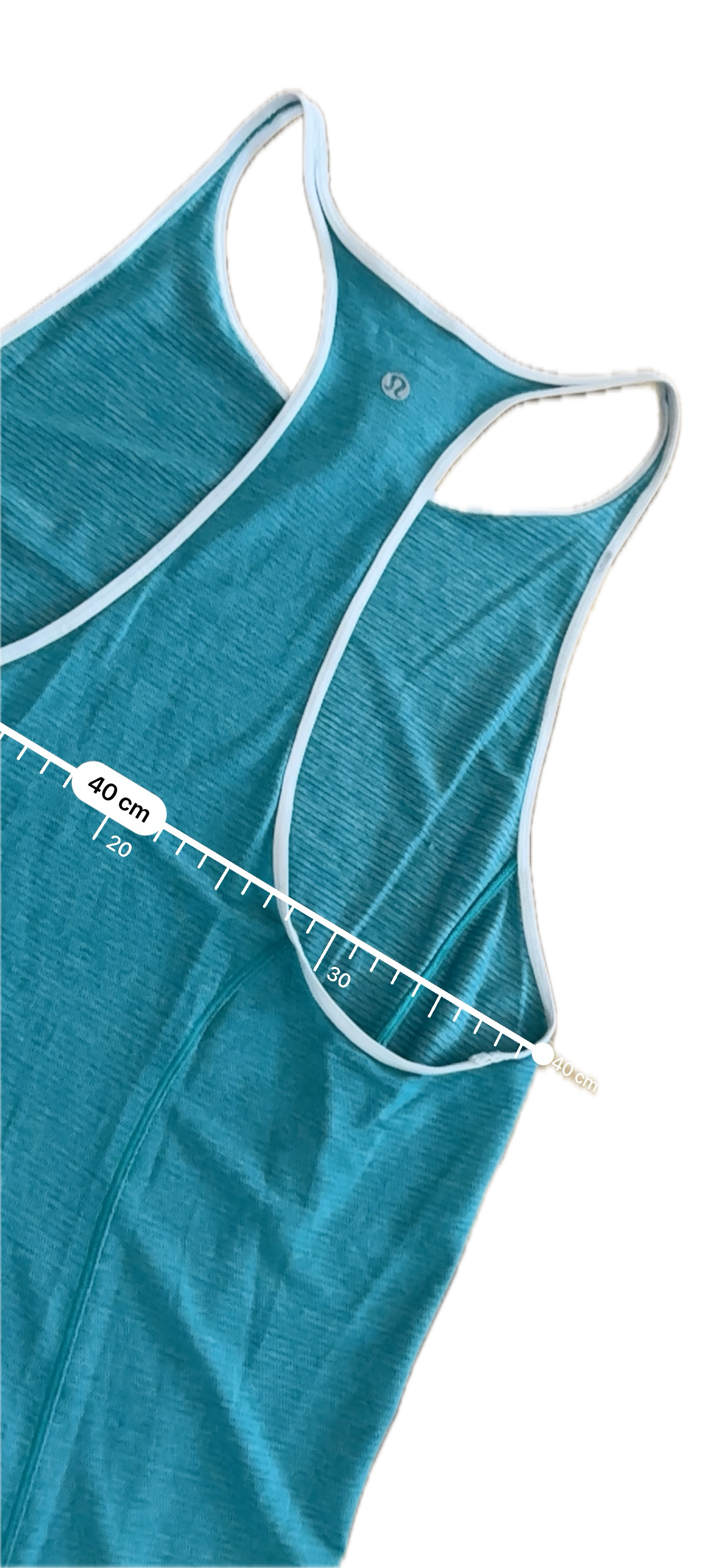 Tank Lululemon M azul linea blanca