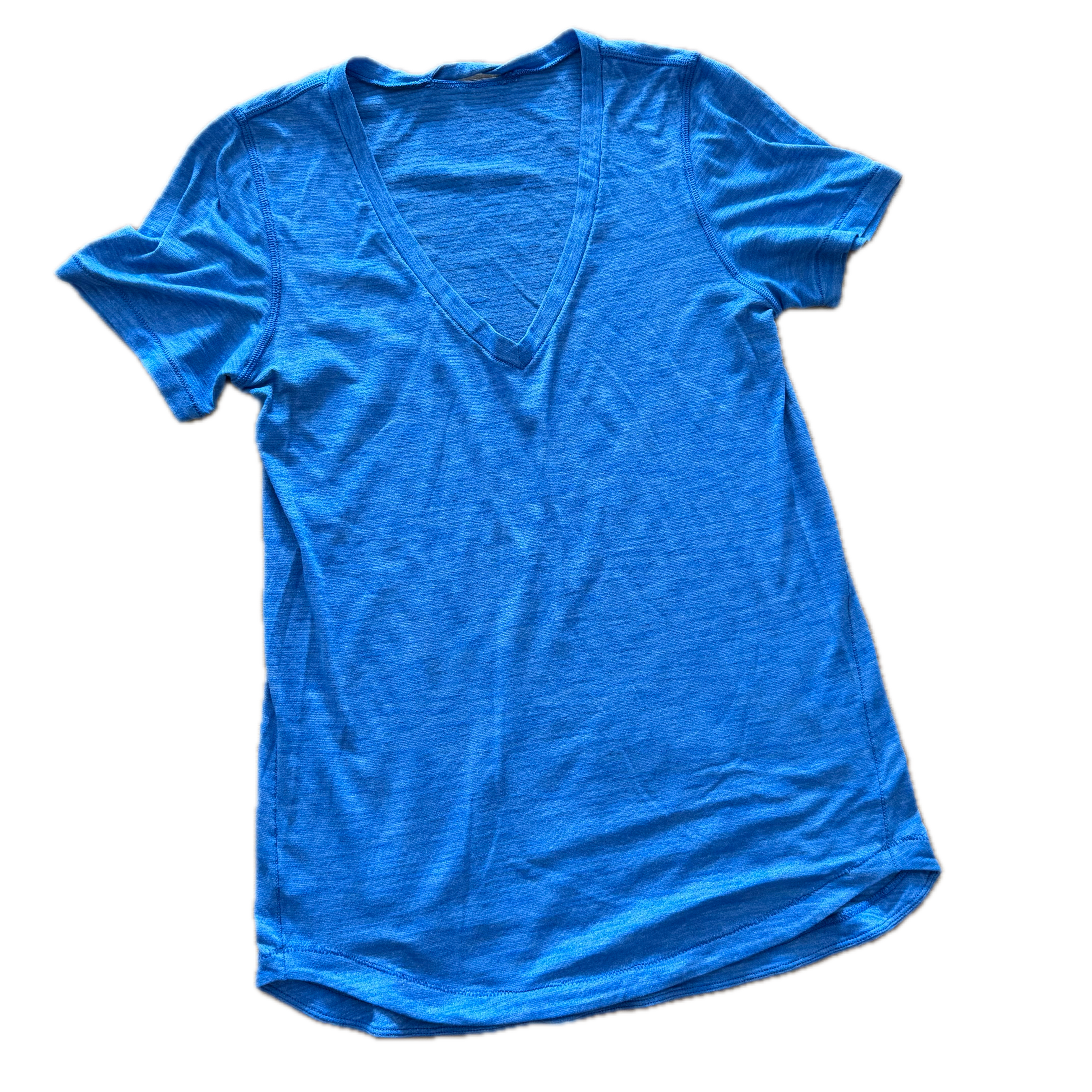 Playera talla 6-8 azul jaspeada