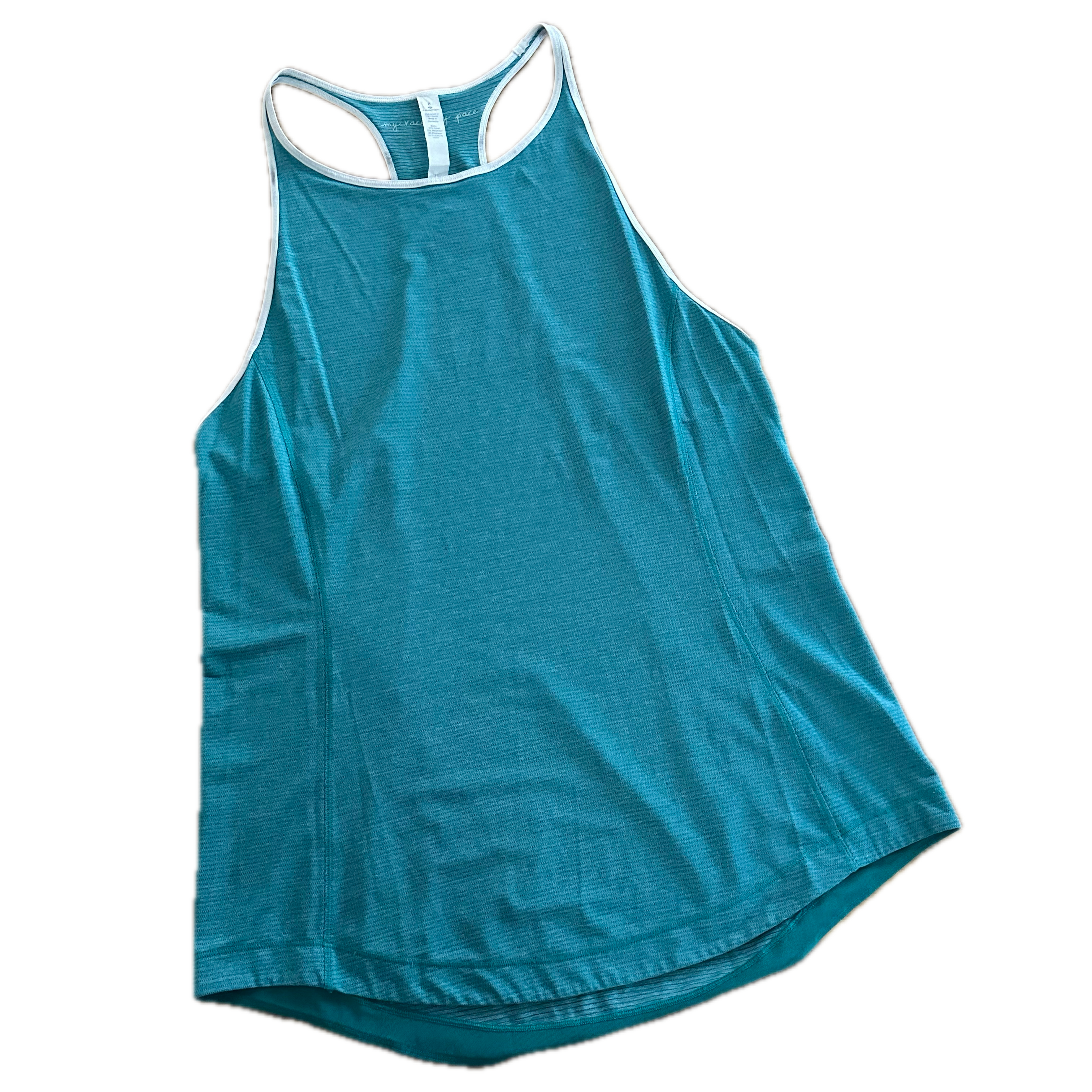 Tank Lululemon M azul linea blanca