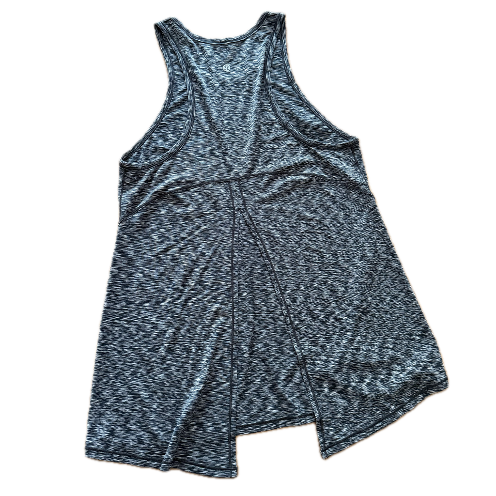 Tank talla 8-10 jaspeada negro y blanco