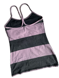 Top Lululemon talla CH rayas rosas y grises
