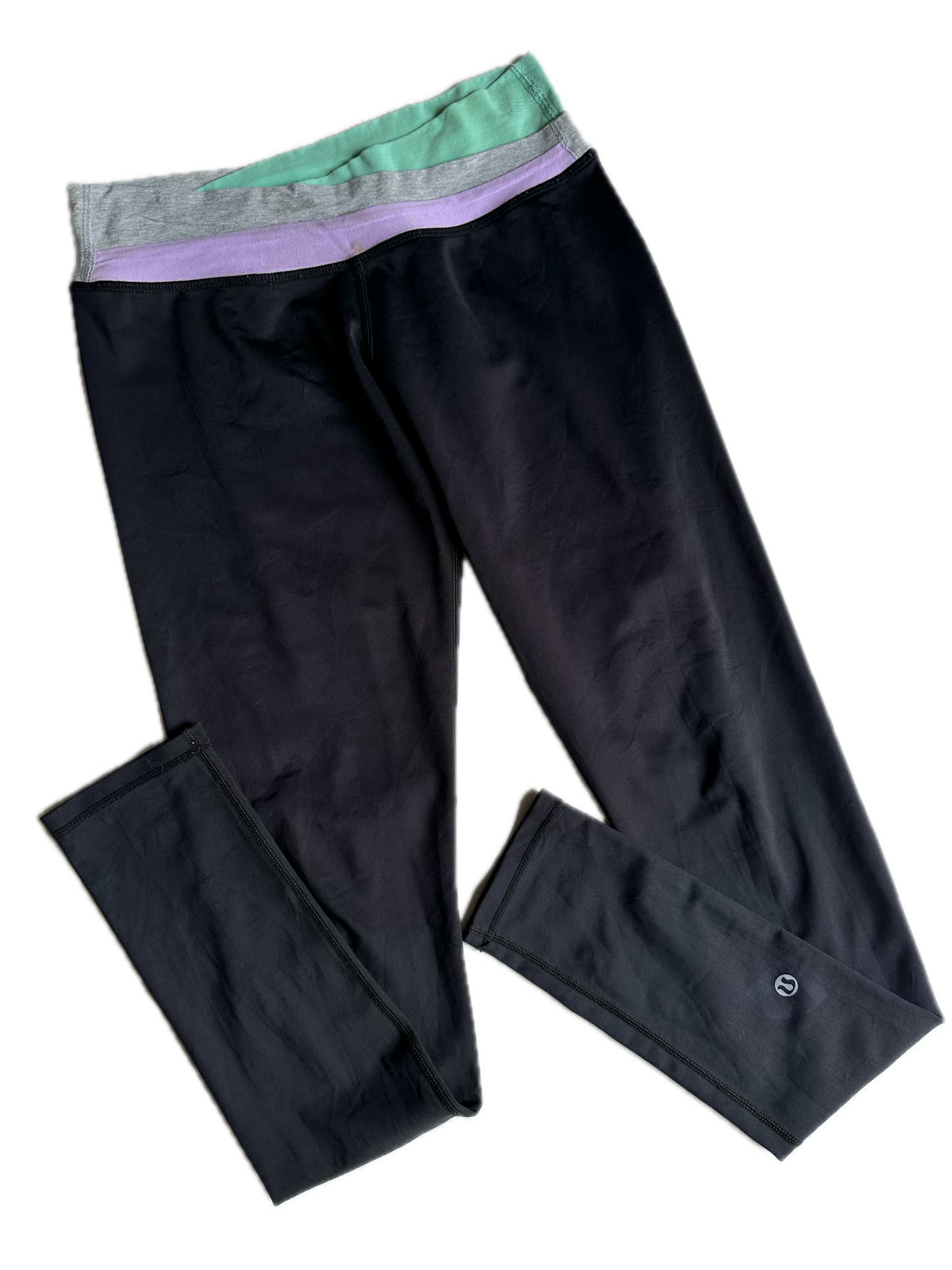 Legging 6 negro con pretina morada