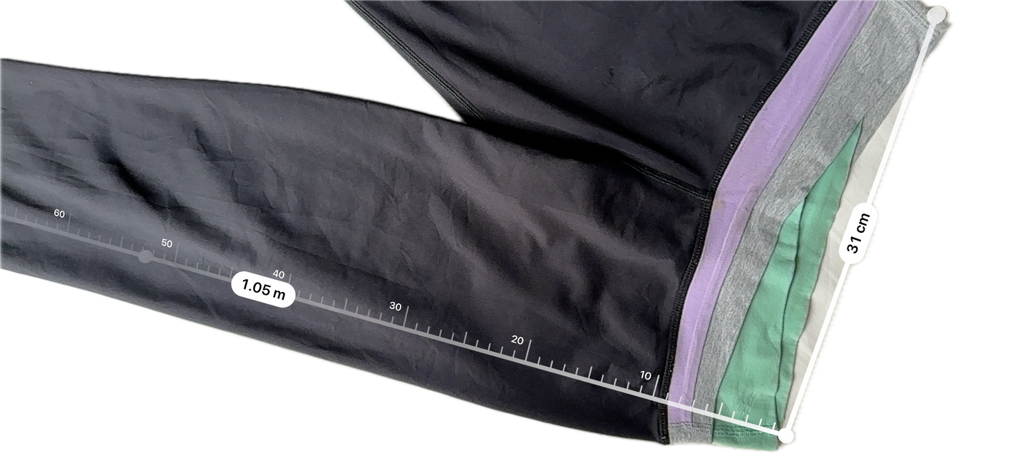 Legging 6 negro con pretina morada