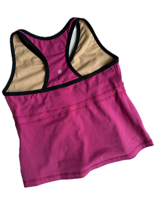 Tank top 8 rosa cruzado frontal