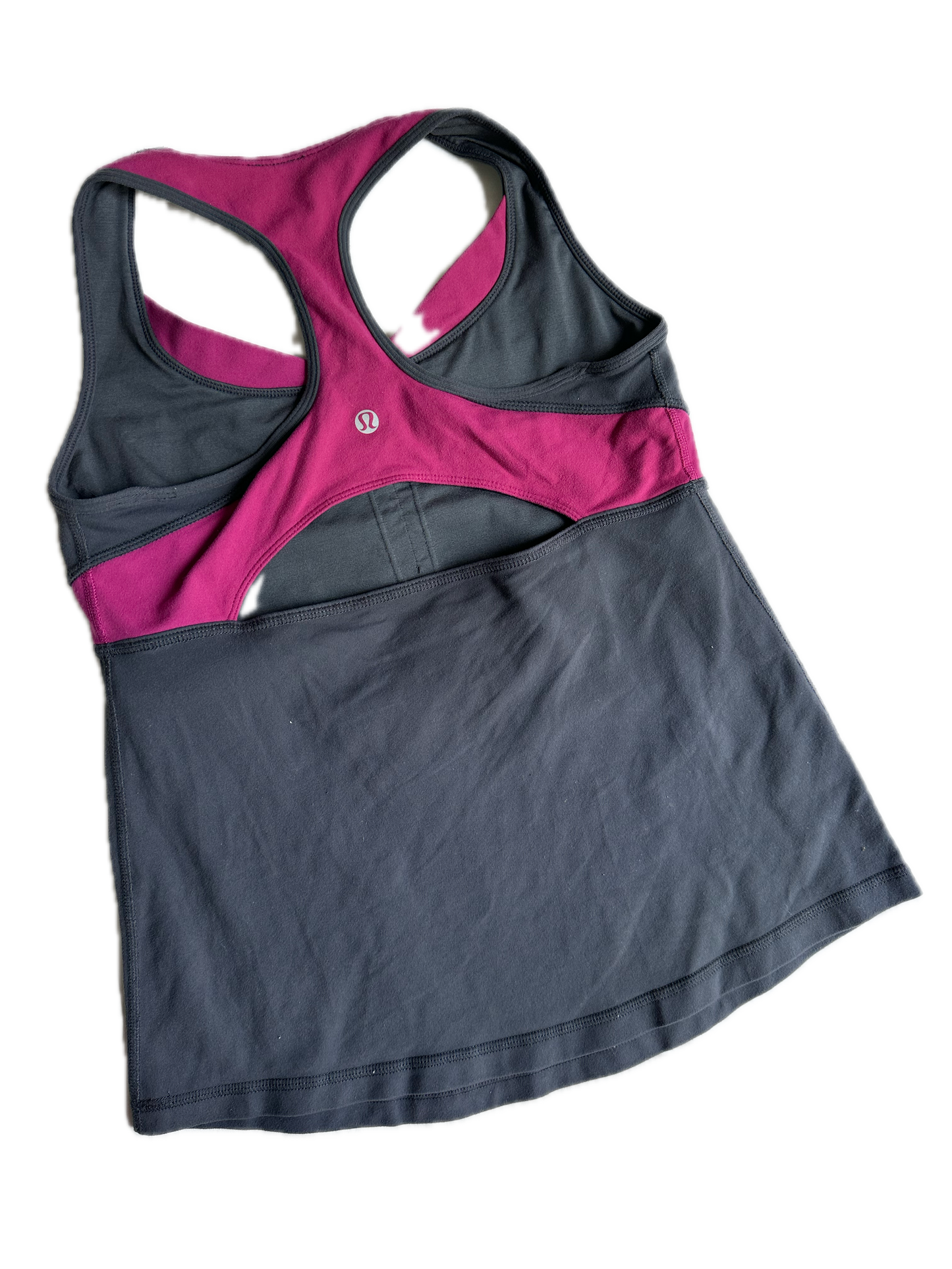 Tank top 8 gris con rosa