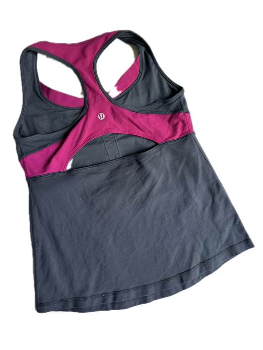 Tank top 8 gris con rosa