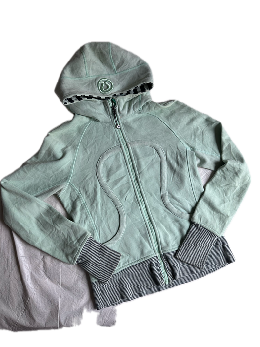 Hoodie crop 6 azul menta