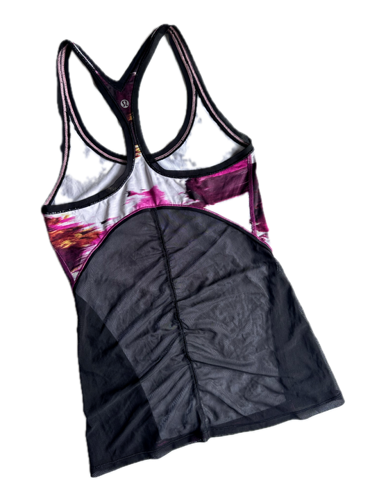Tank top 6 print rosa con mesh en espalda