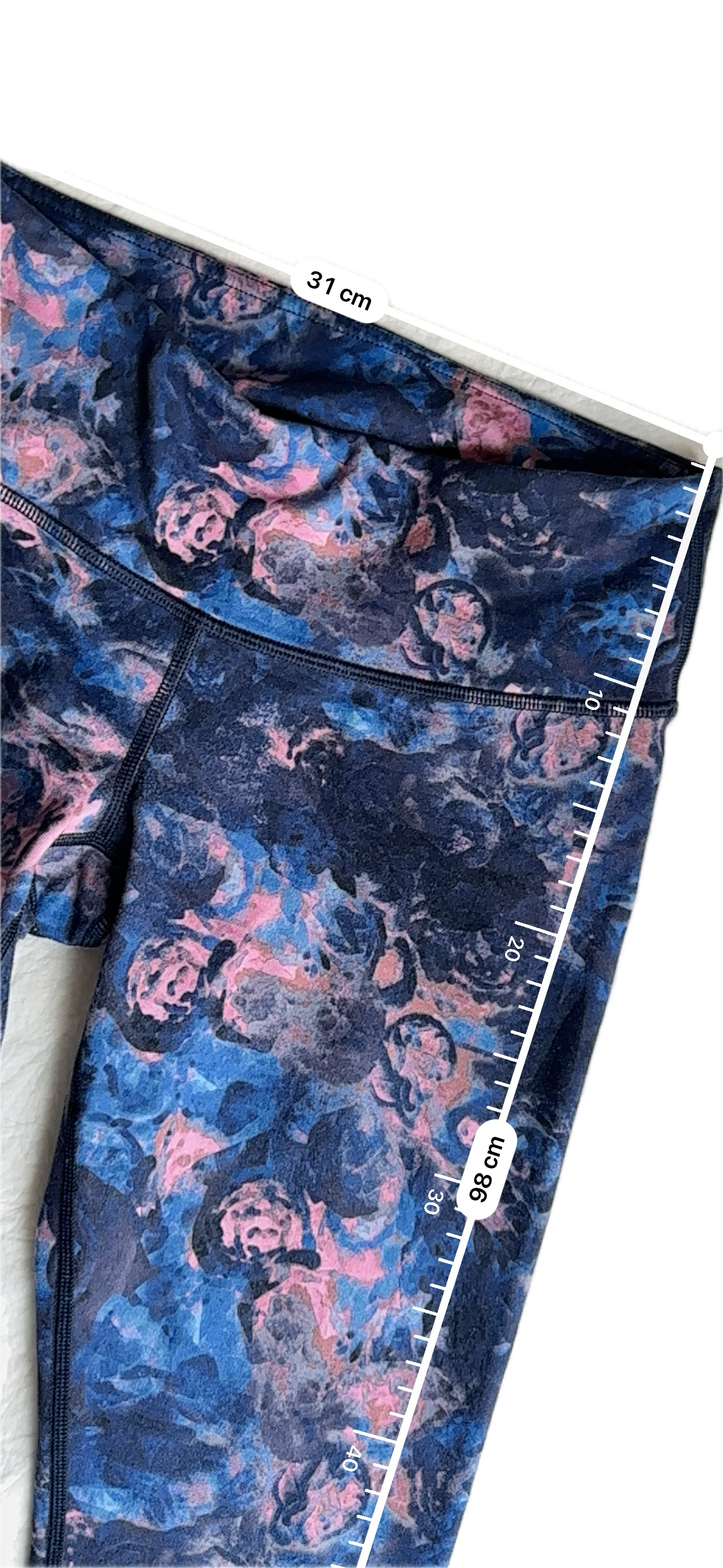 Legging 6 flores azul/rosa