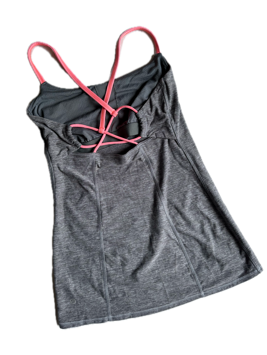 Tank top Lululemon talla XCH gris con tirantes coral