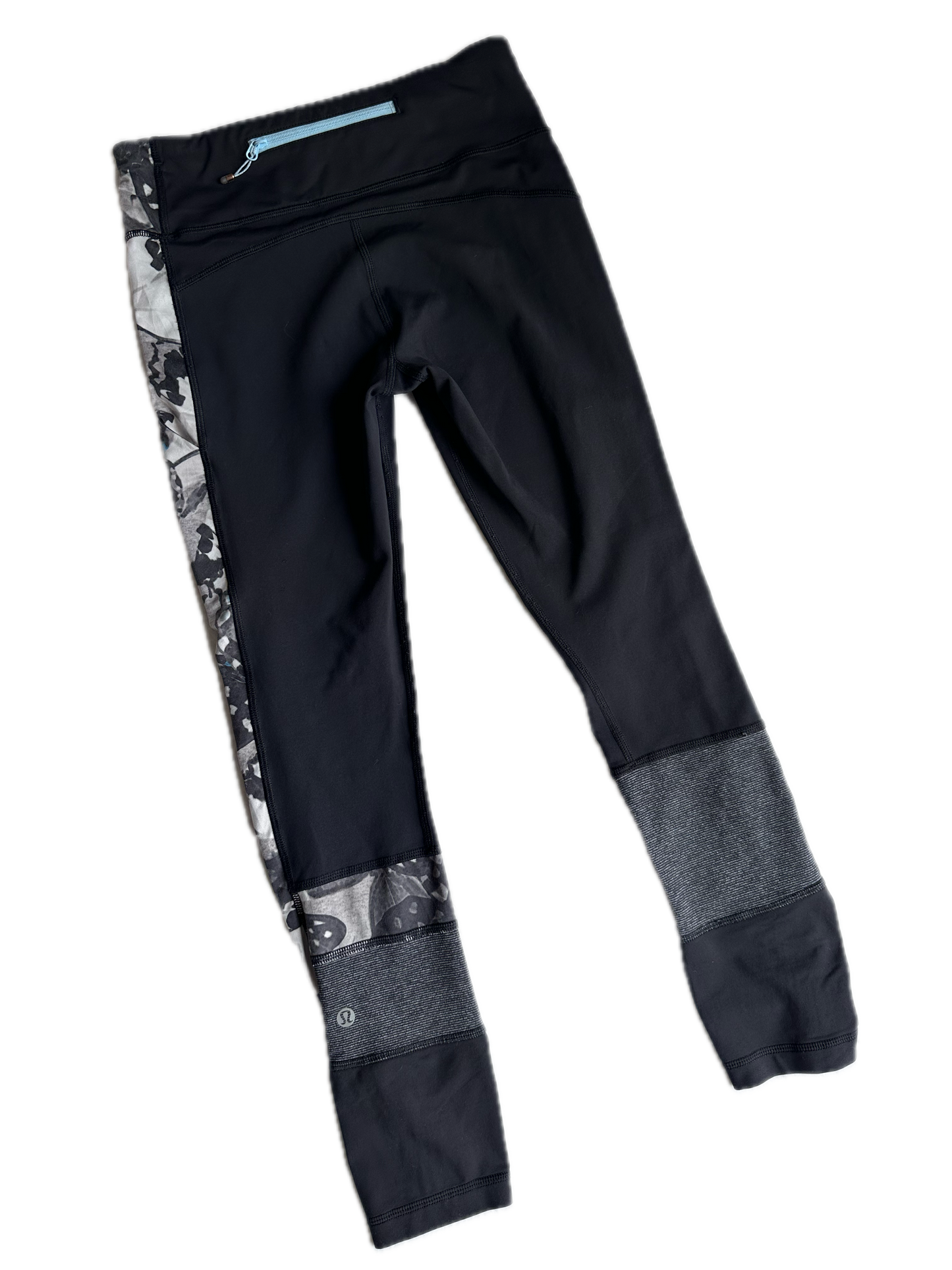 Legging negro detalles gris y print