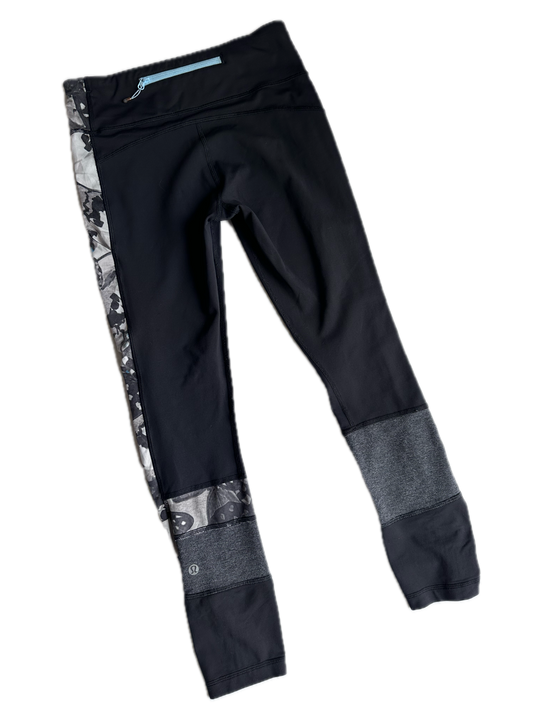 Legging negro detalles gris y print