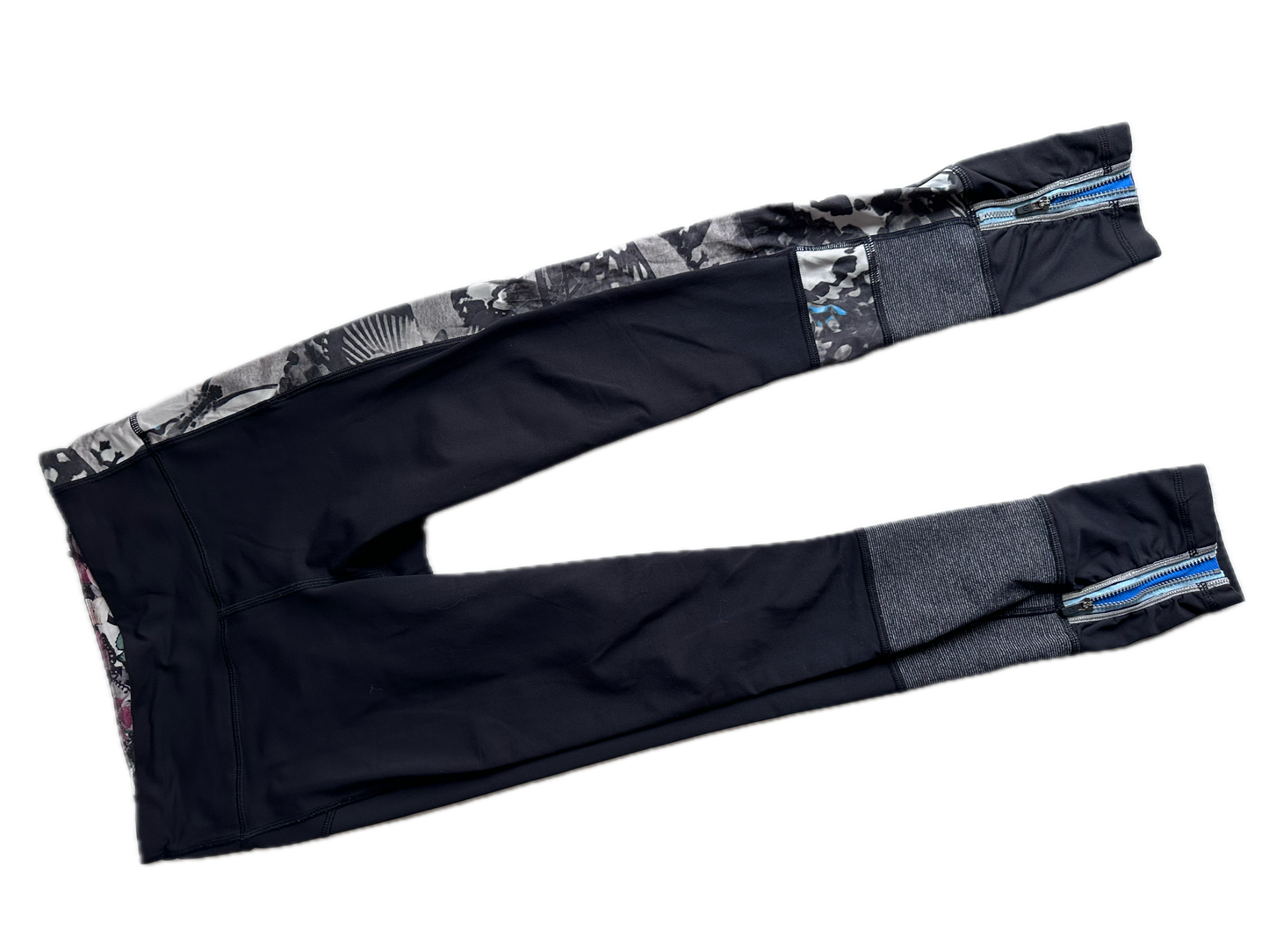 Legging negro detalles gris y print