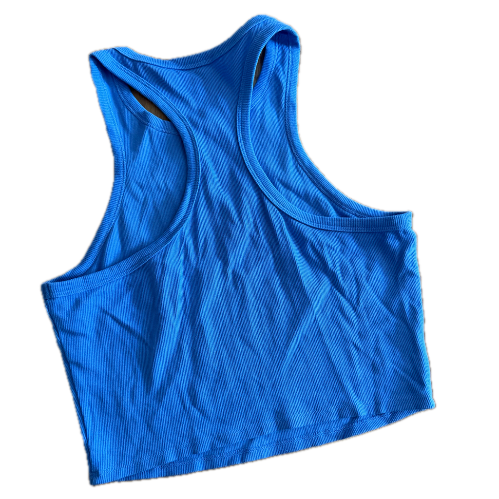 Crop top azul talla L