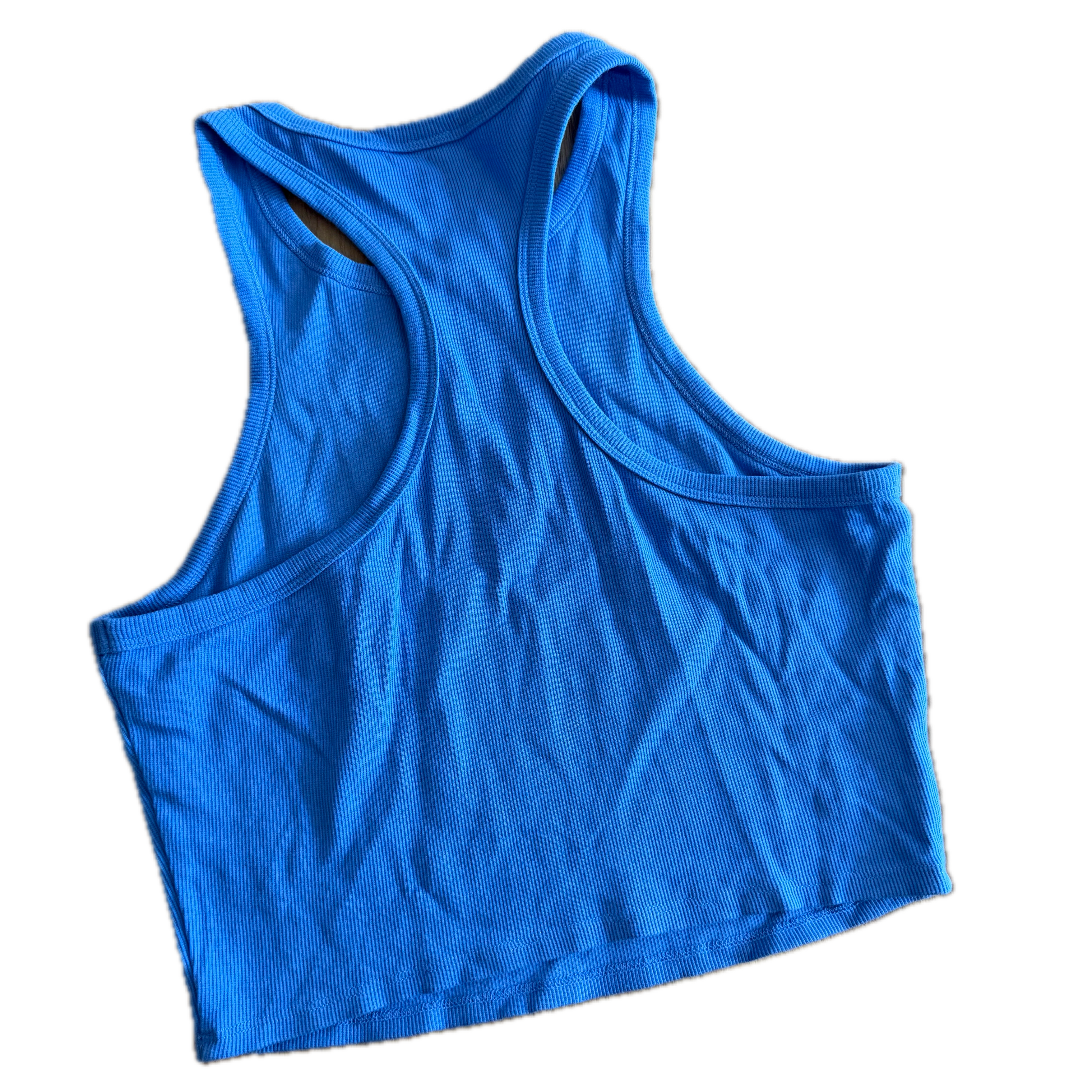 Crop top azul talla L