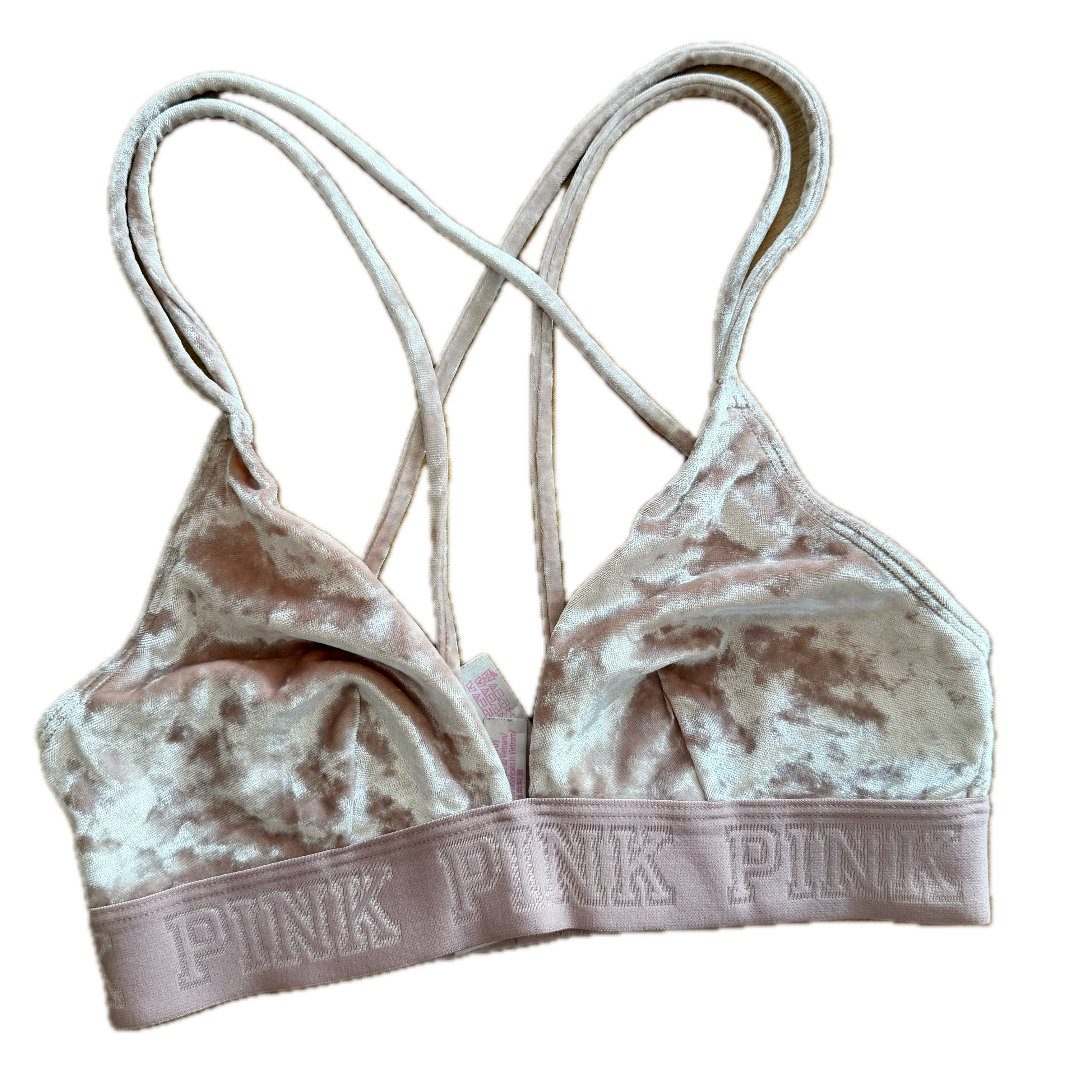 Top talla XS rosa velvet soporte bajo