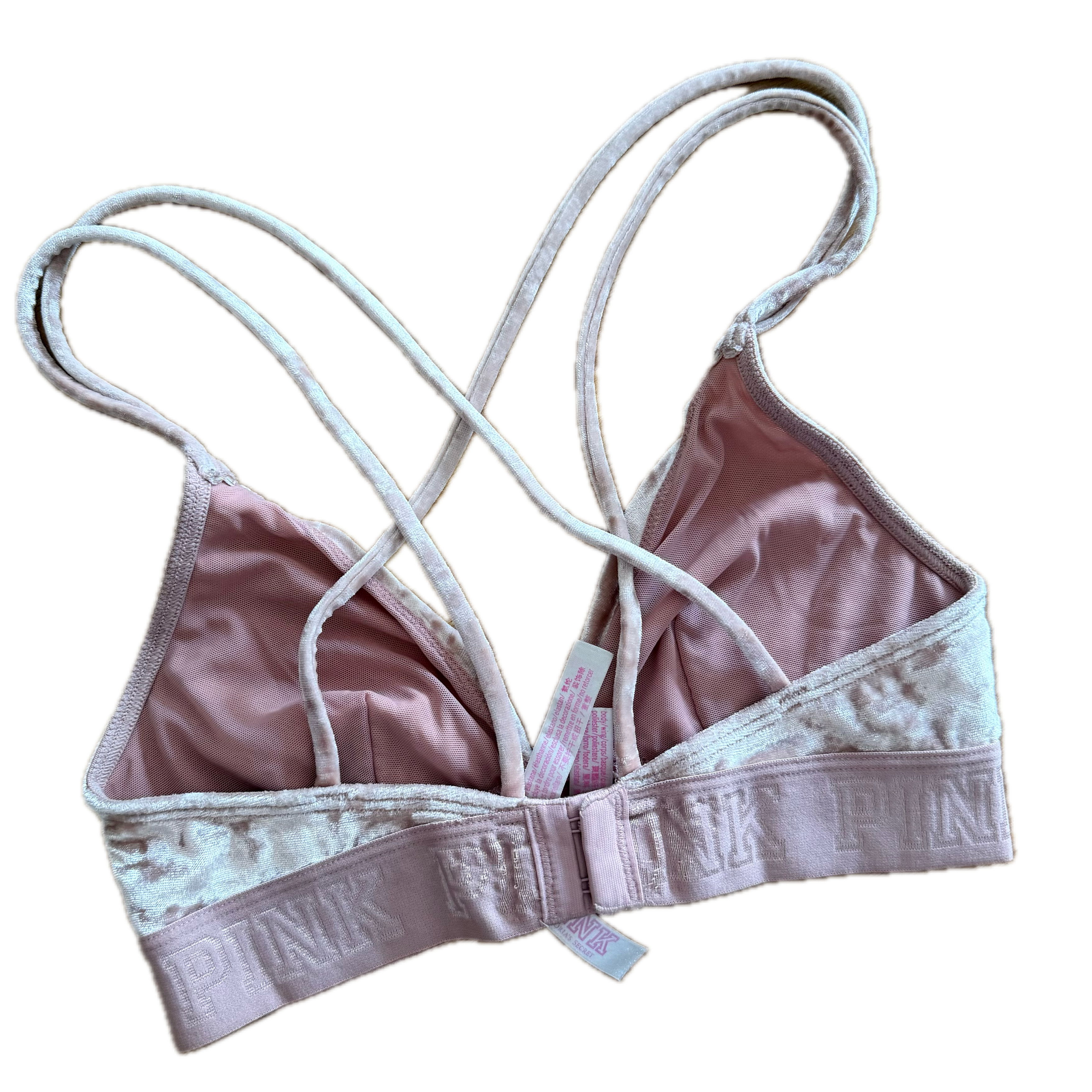 Top talla XS rosa velvet soporte bajo