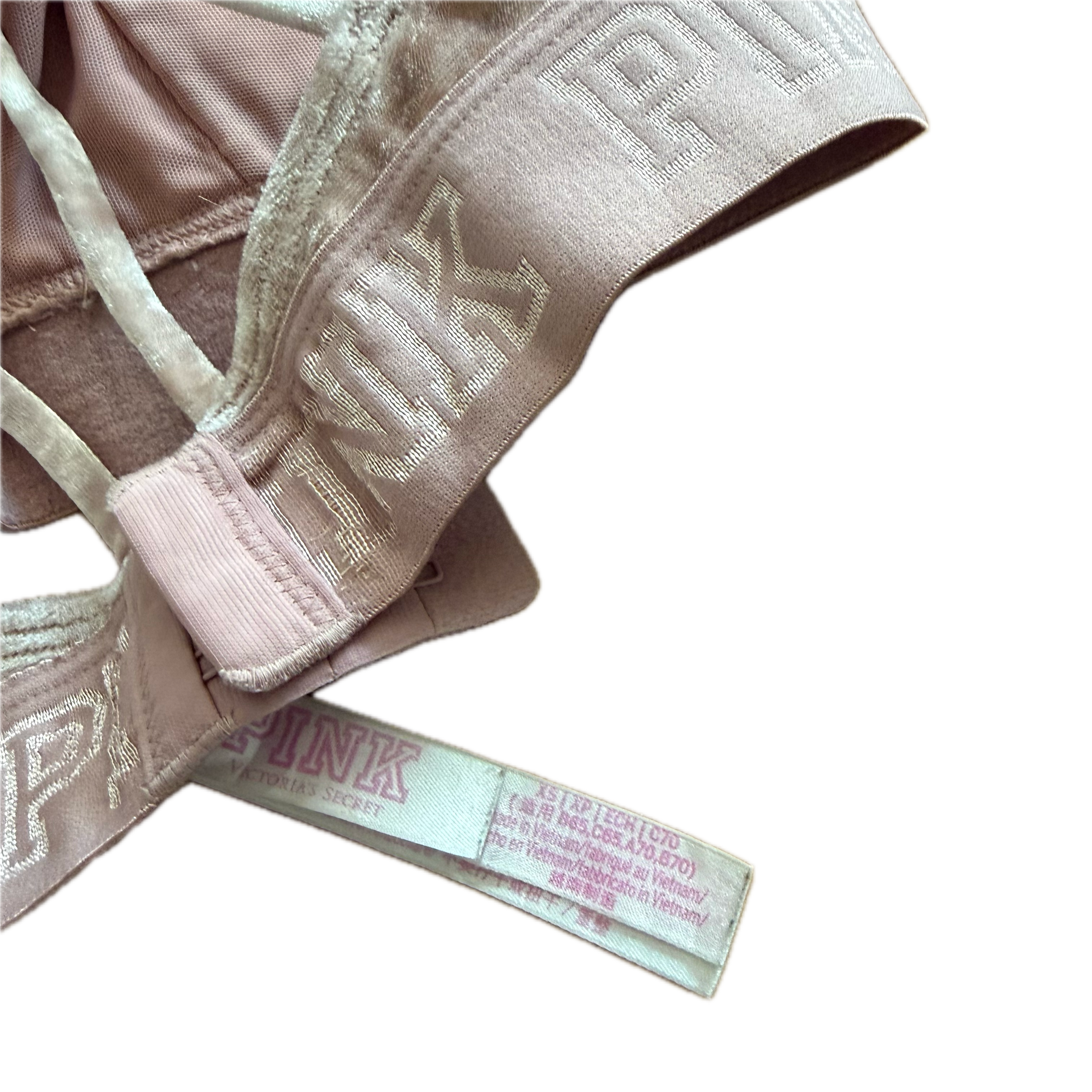 Top talla XS rosa velvet soporte bajo
