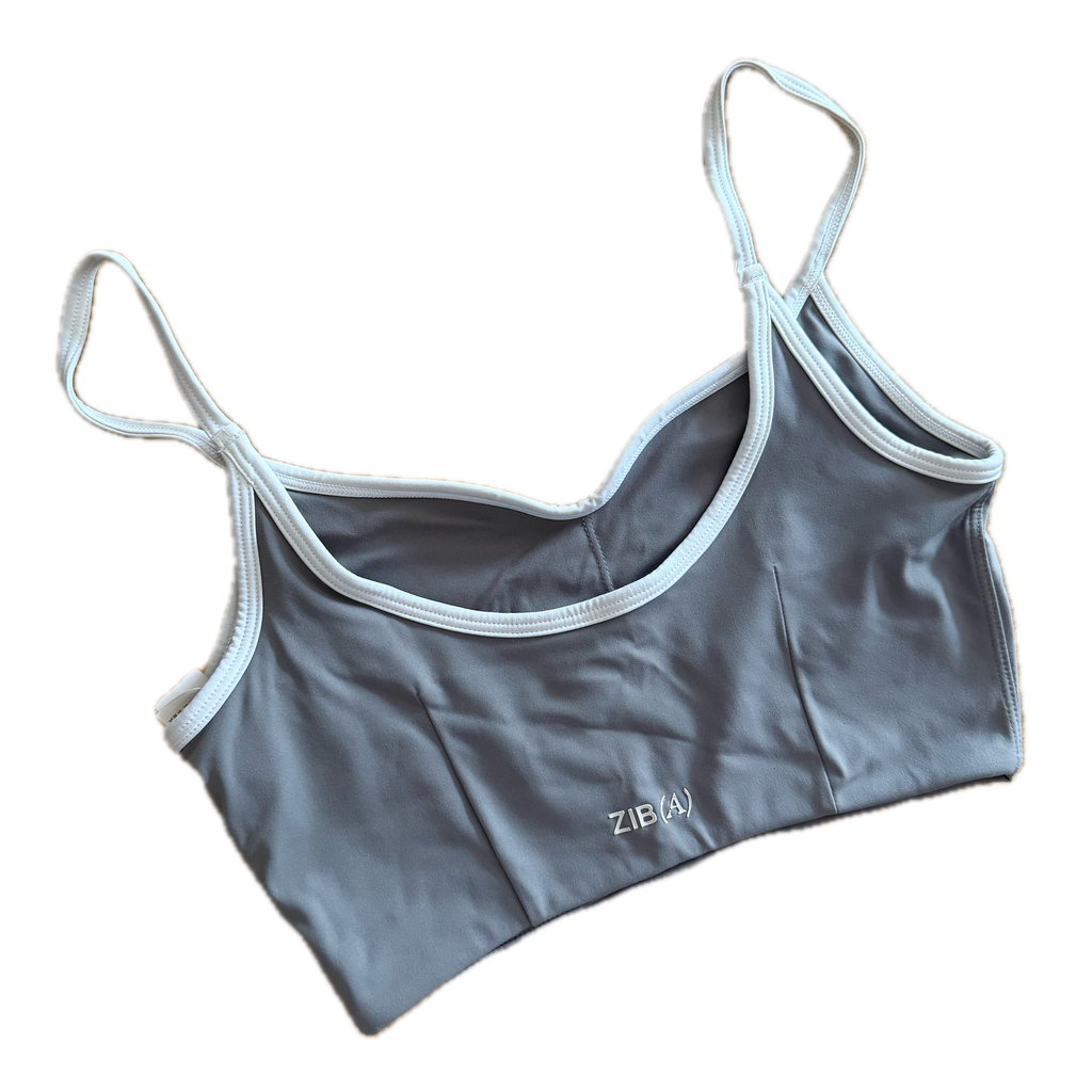 Top talla S gris soporte bajo