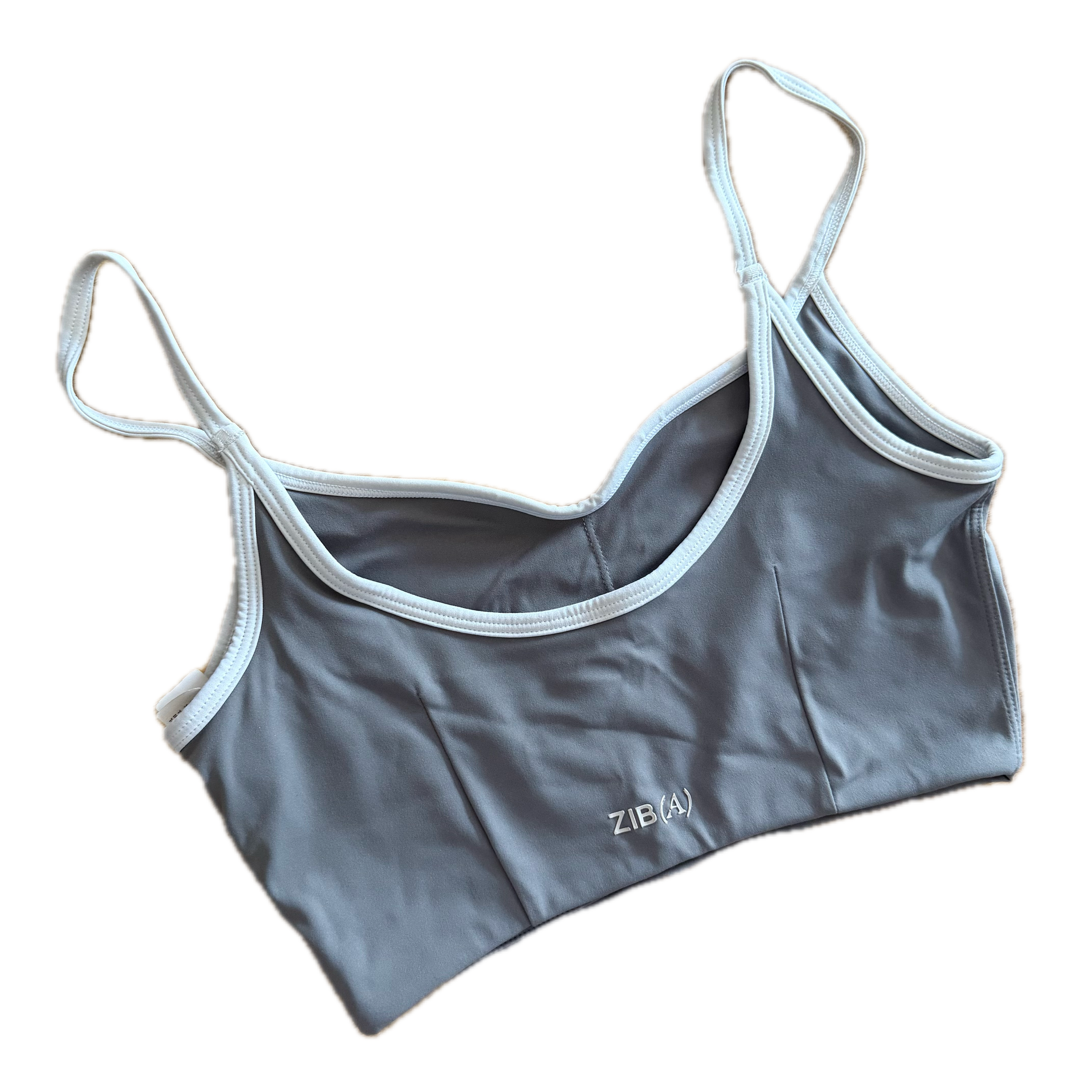 Top talla S gris soporte bajo