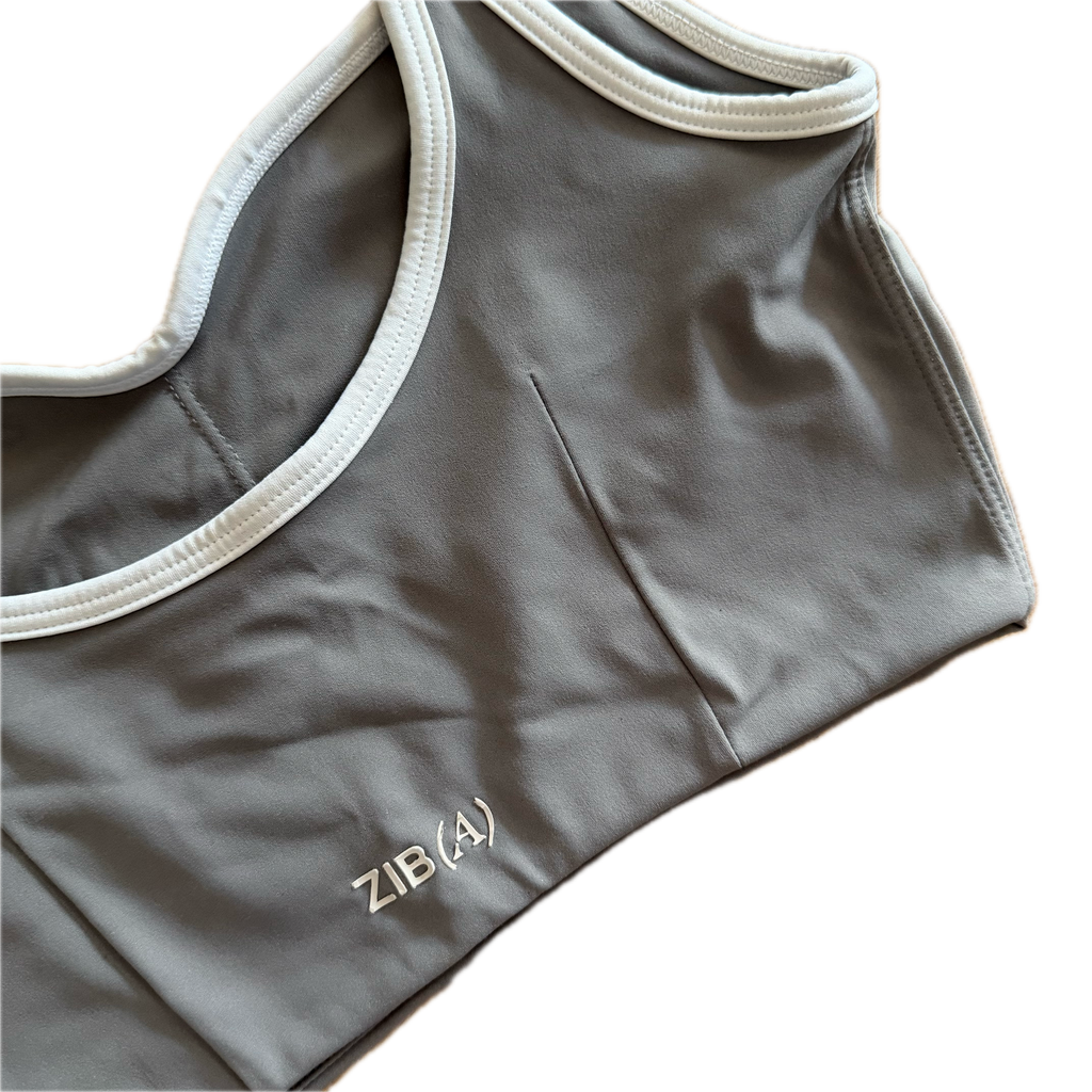 Top talla S gris soporte bajo