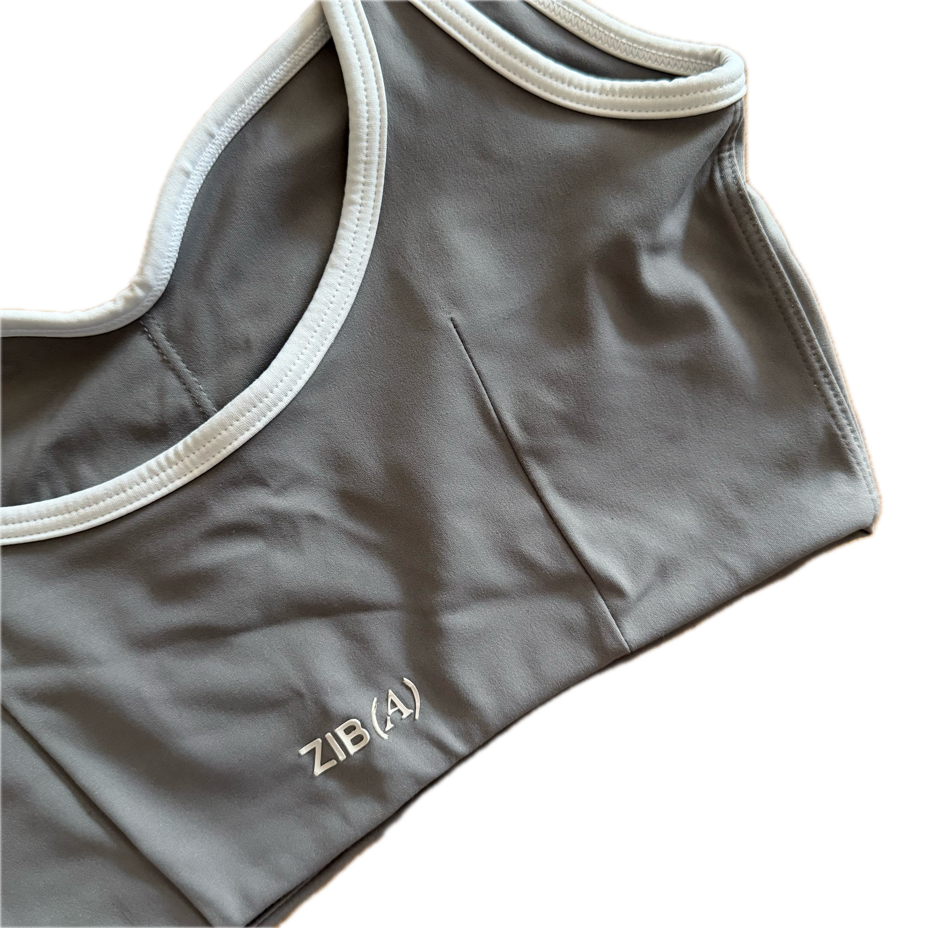 Top talla S gris soporte bajo
