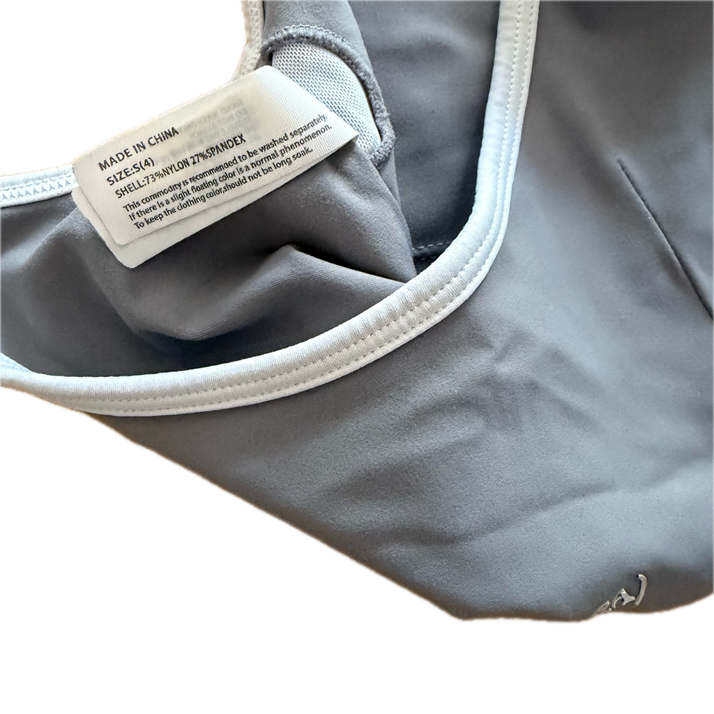 Top talla S gris soporte bajo