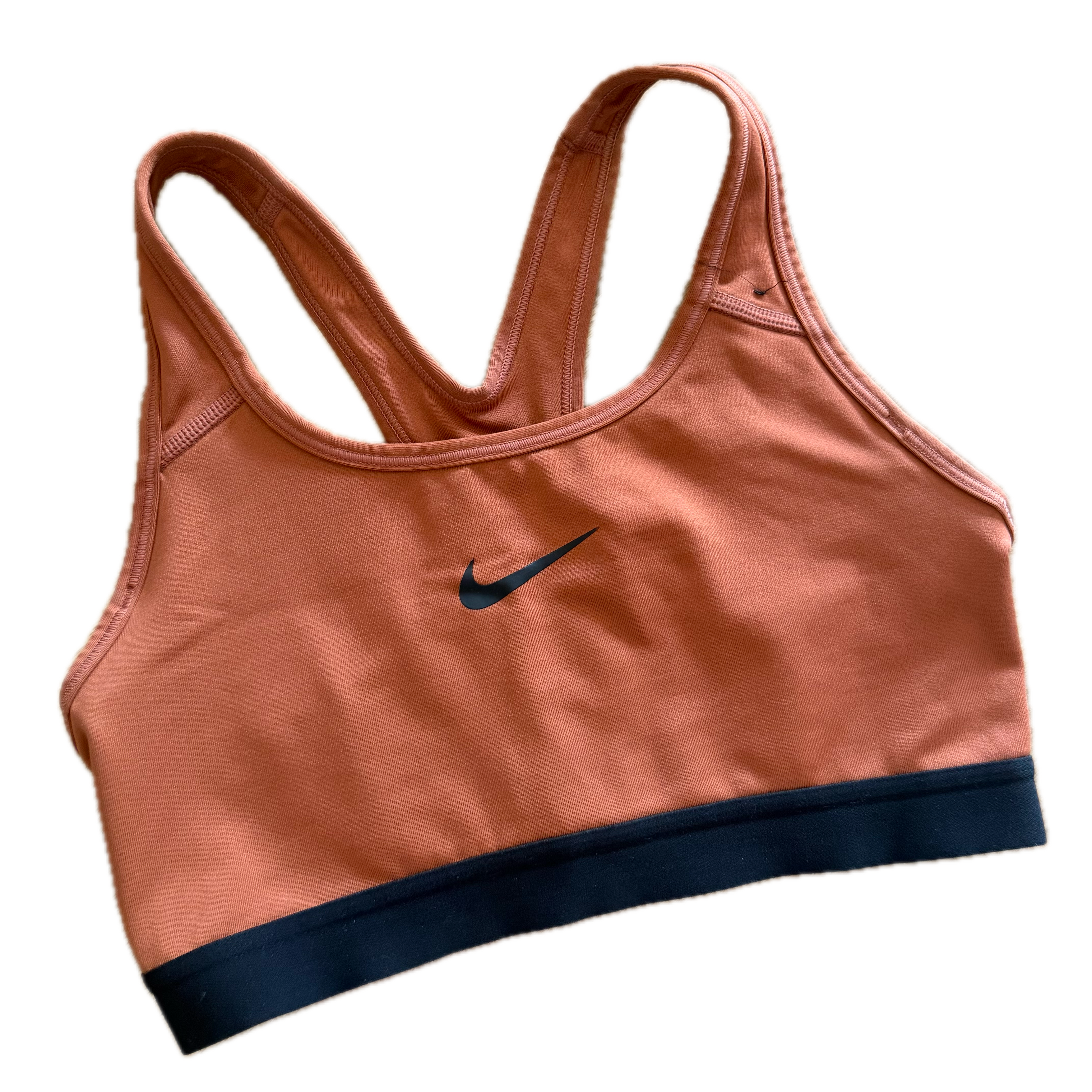 Top talla S naranja ladrillo soporte medio