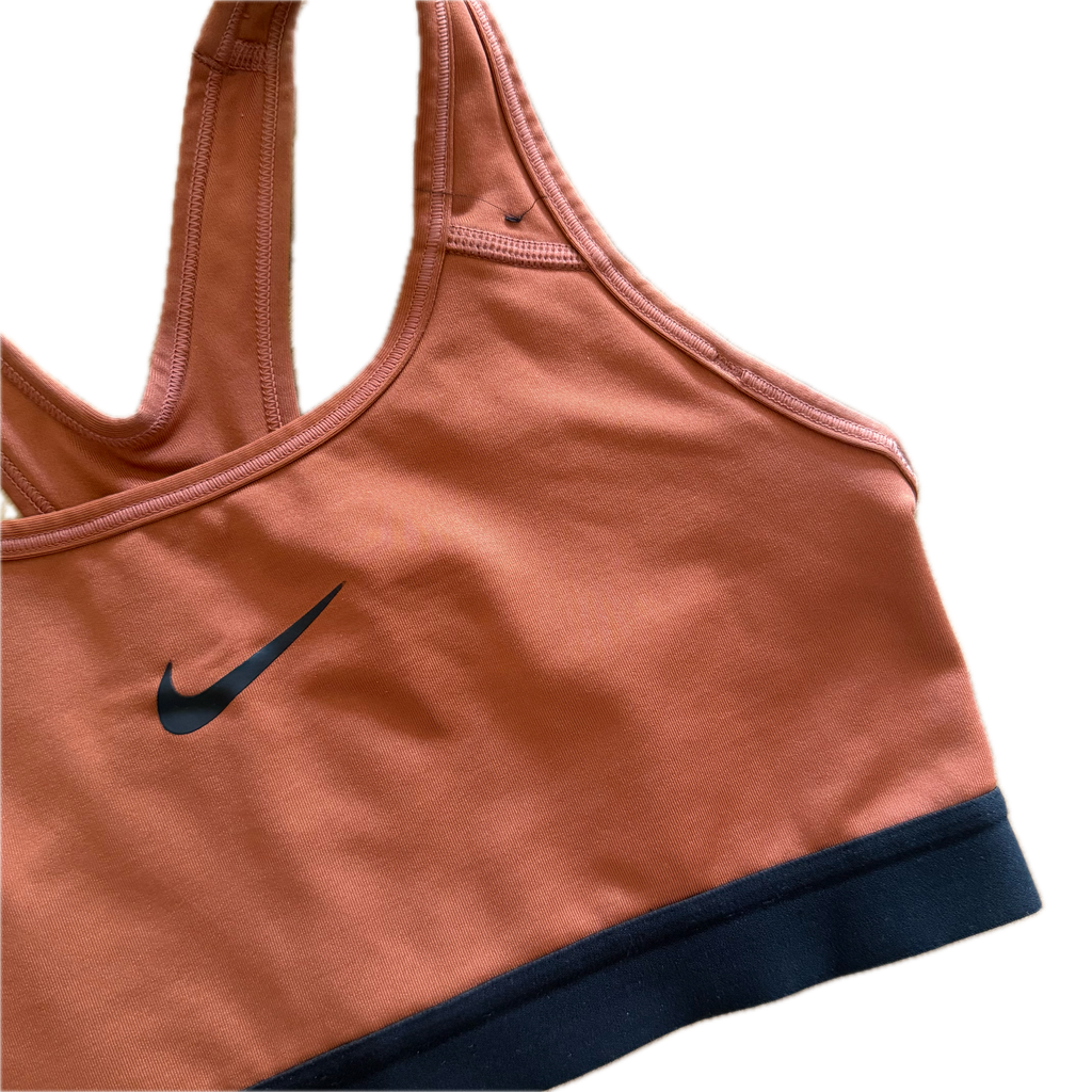 Top talla S naranja ladrillo soporte medio