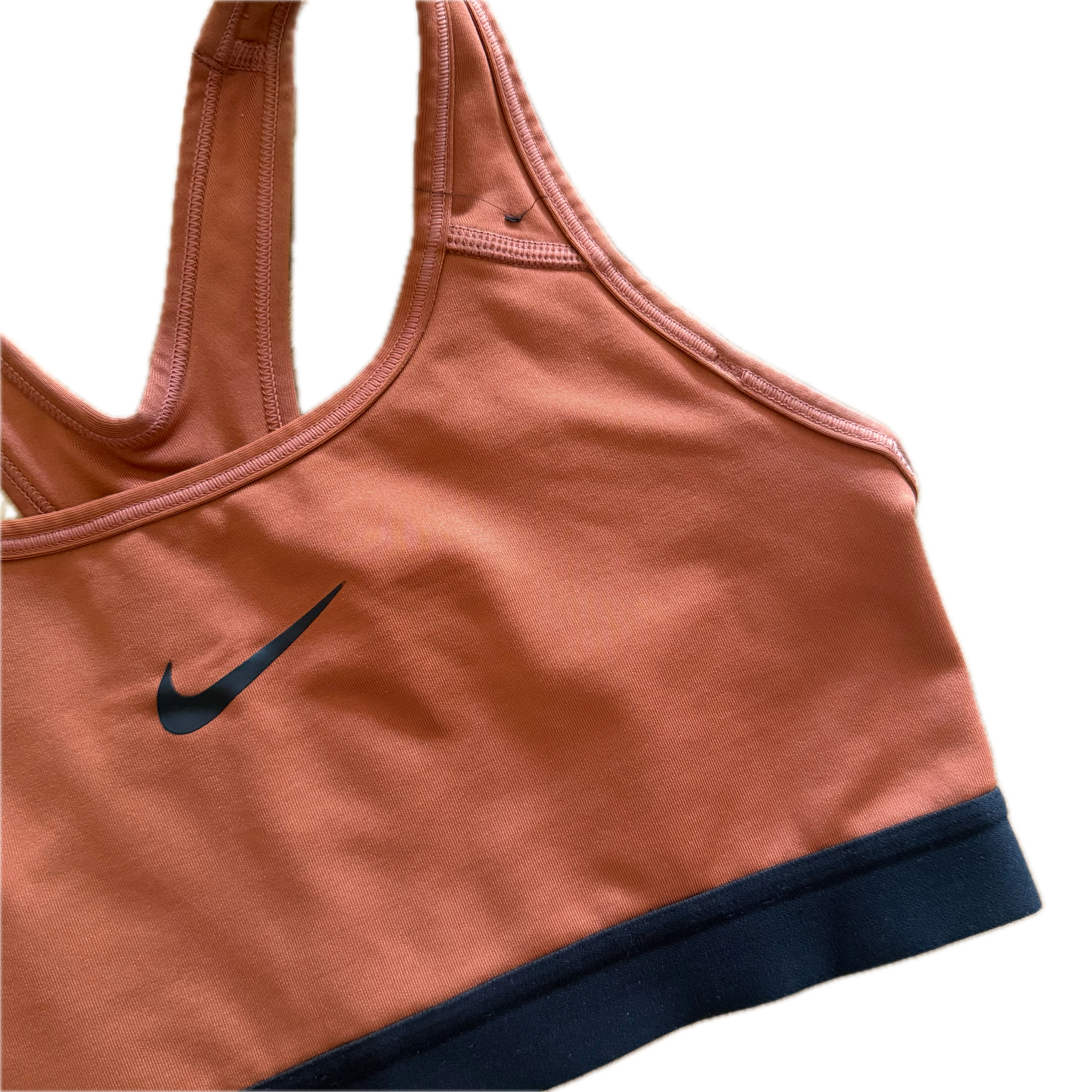 Top talla S naranja ladrillo soporte medio