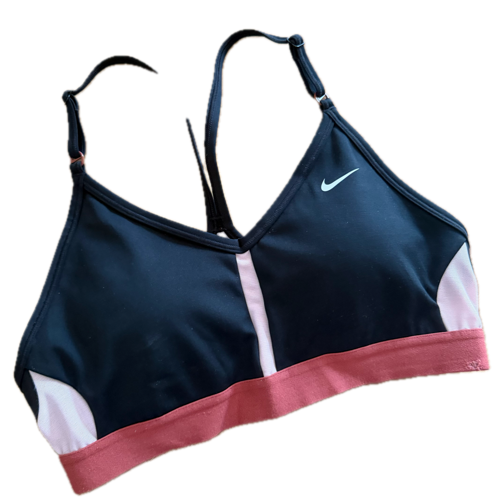 Top talla M negro con rosas soporte bajo