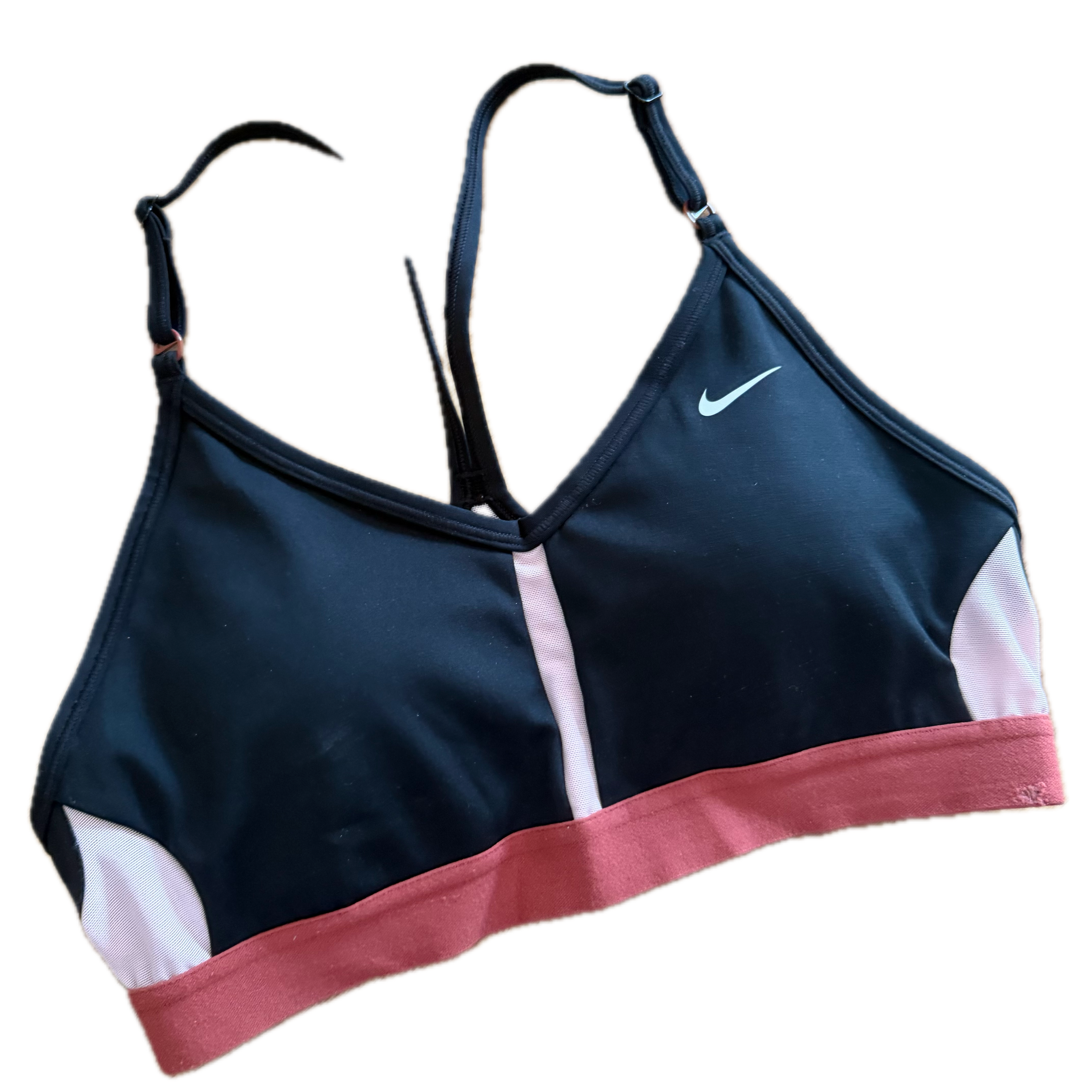 Top talla M negro con rosas soporte bajo