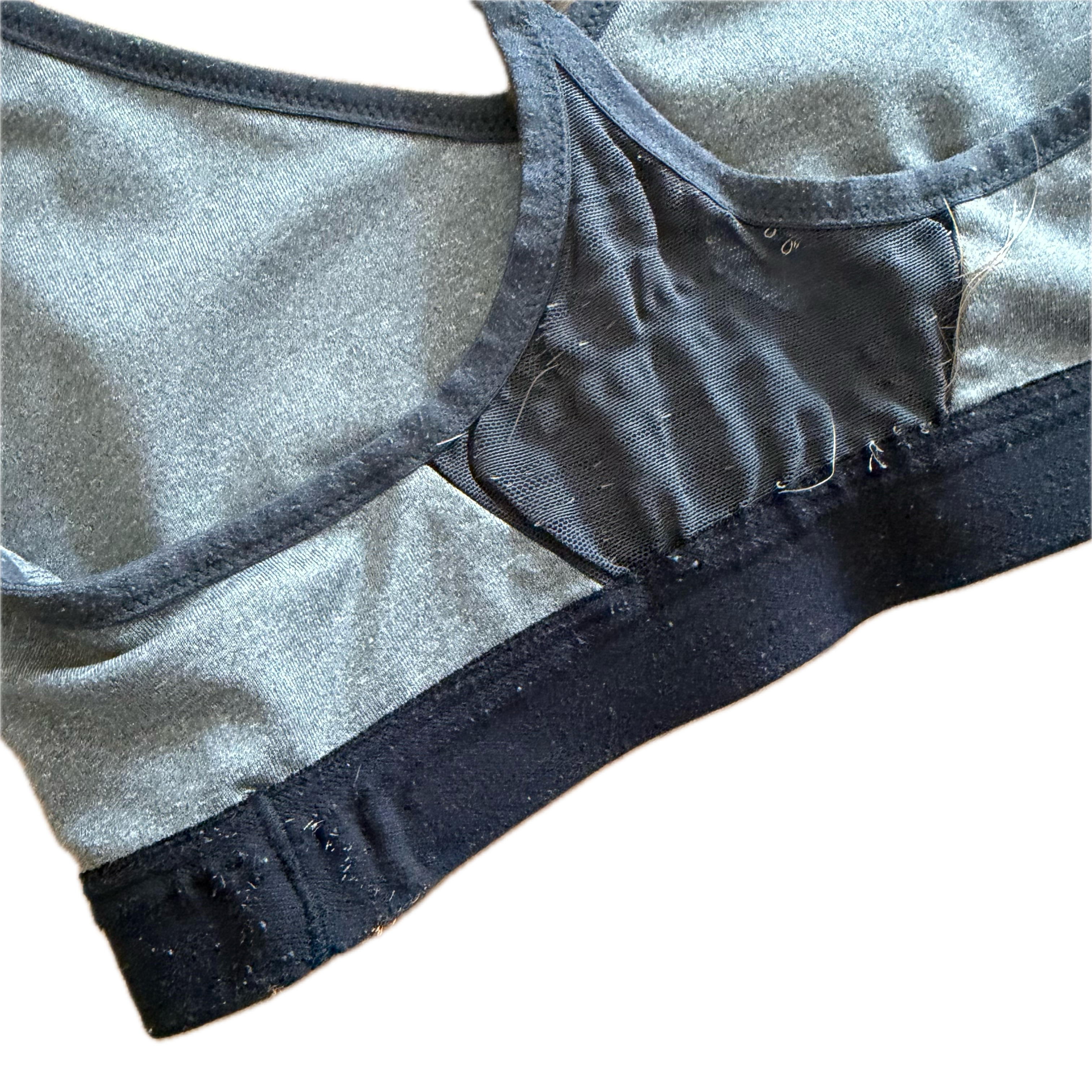 Top talla S gris soporte bajo
