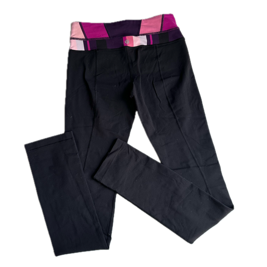 Legging 4 negro pretina rosas