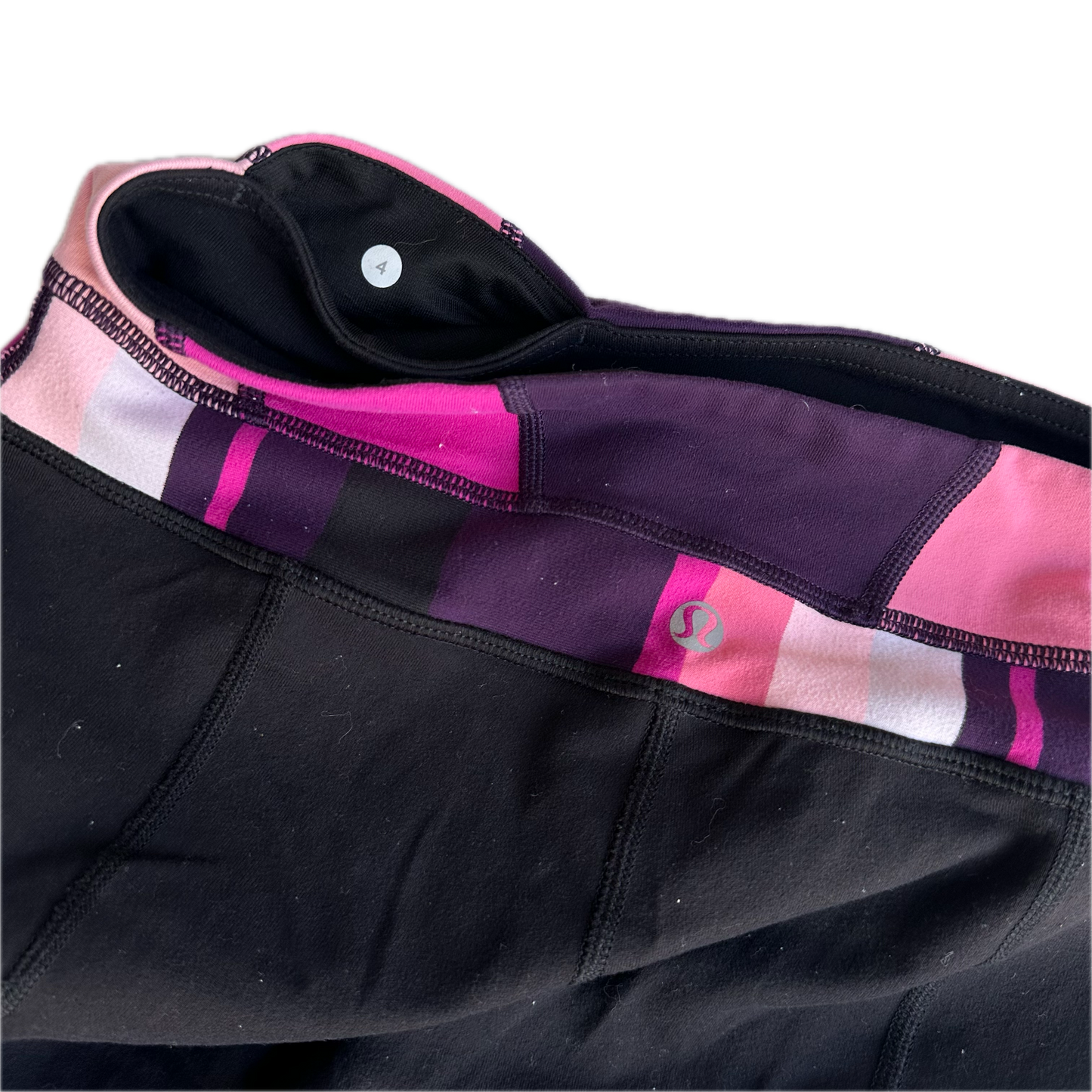 Legging 4 negro pretina rosas