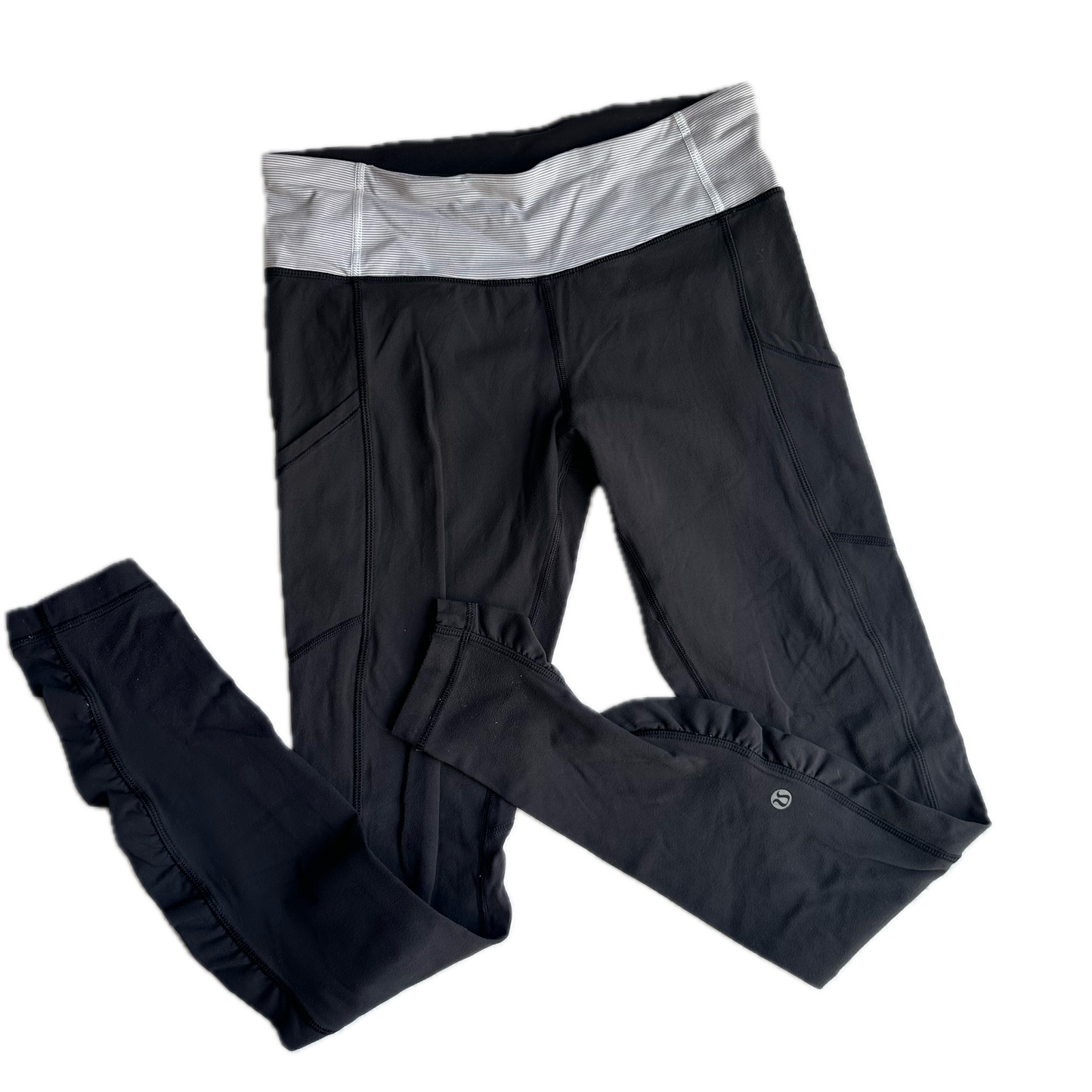 Legging 6 negro holán en pantorrillas