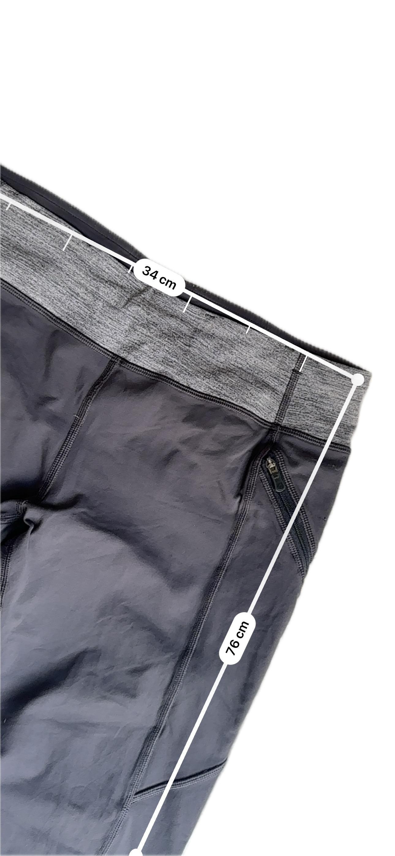 Legging 8 negro pretina gris