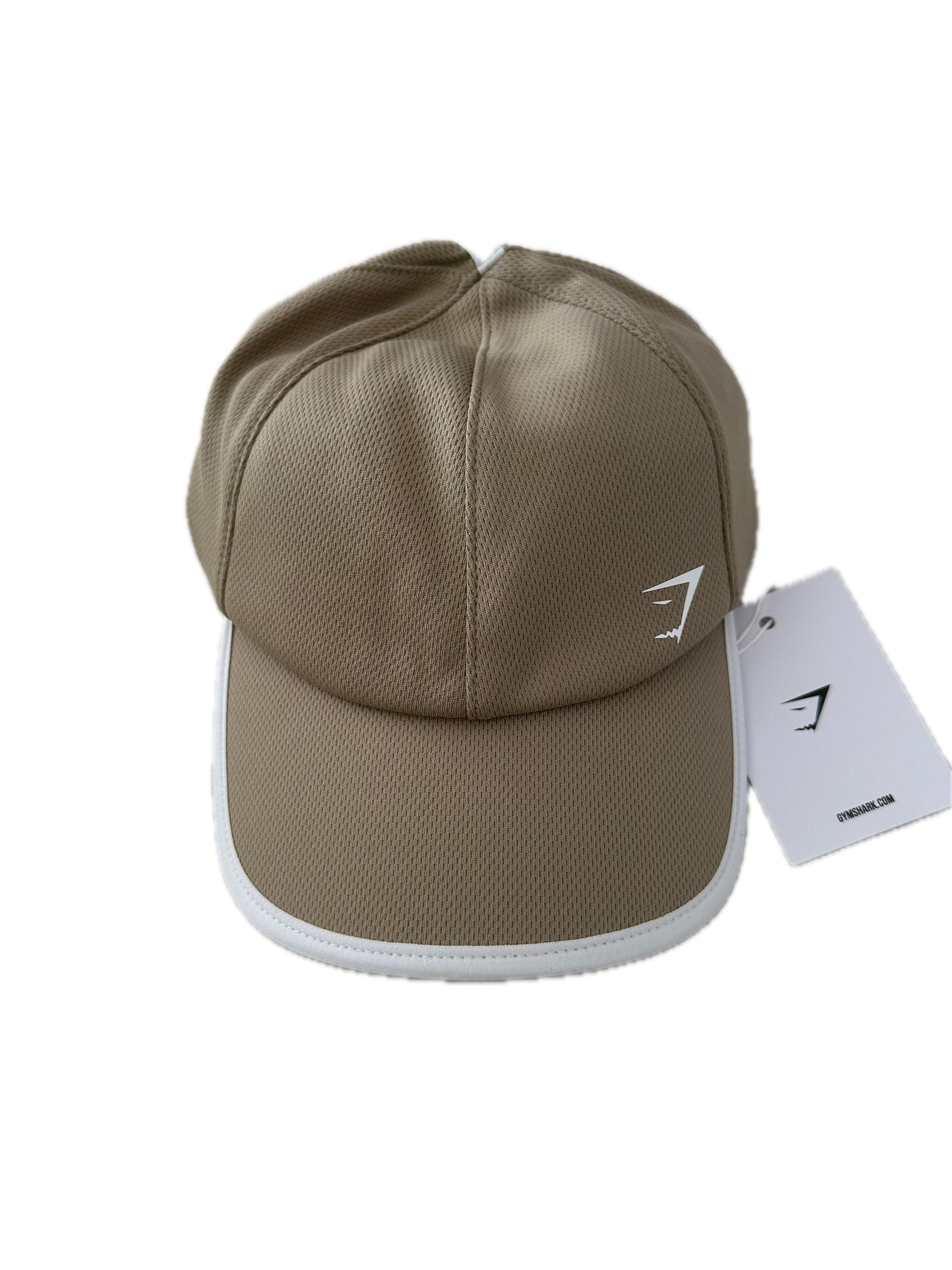 Gorra beige con línea blanca
