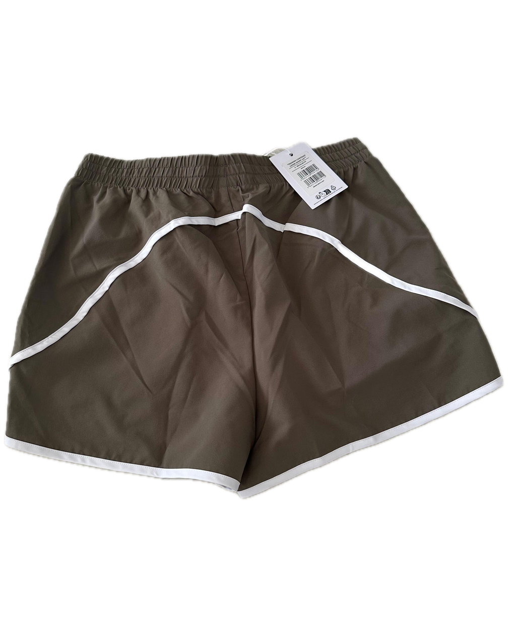Short talla S café con línea blanca